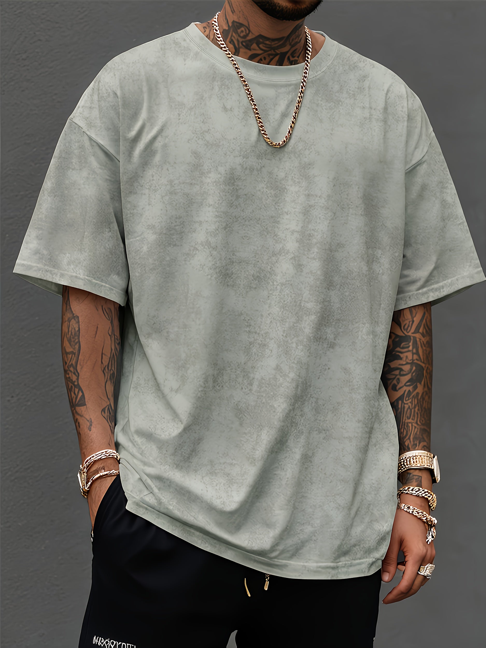 Plain Men's Tie-Dye T-Shirt Short Sleeve