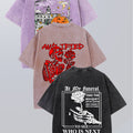 Three-Piece Set, T-Shirt with Skull Pattern Printed, Men'S T-Shirt, Summer Casual Short-Sleeved T-Shirt