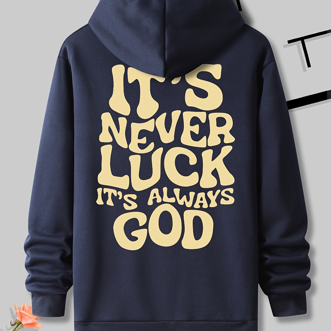 Print Hoodie - Casual Pullover Hooded Sweatshirt with Front Pocket for Men, Perfect for Spring and Fall Season