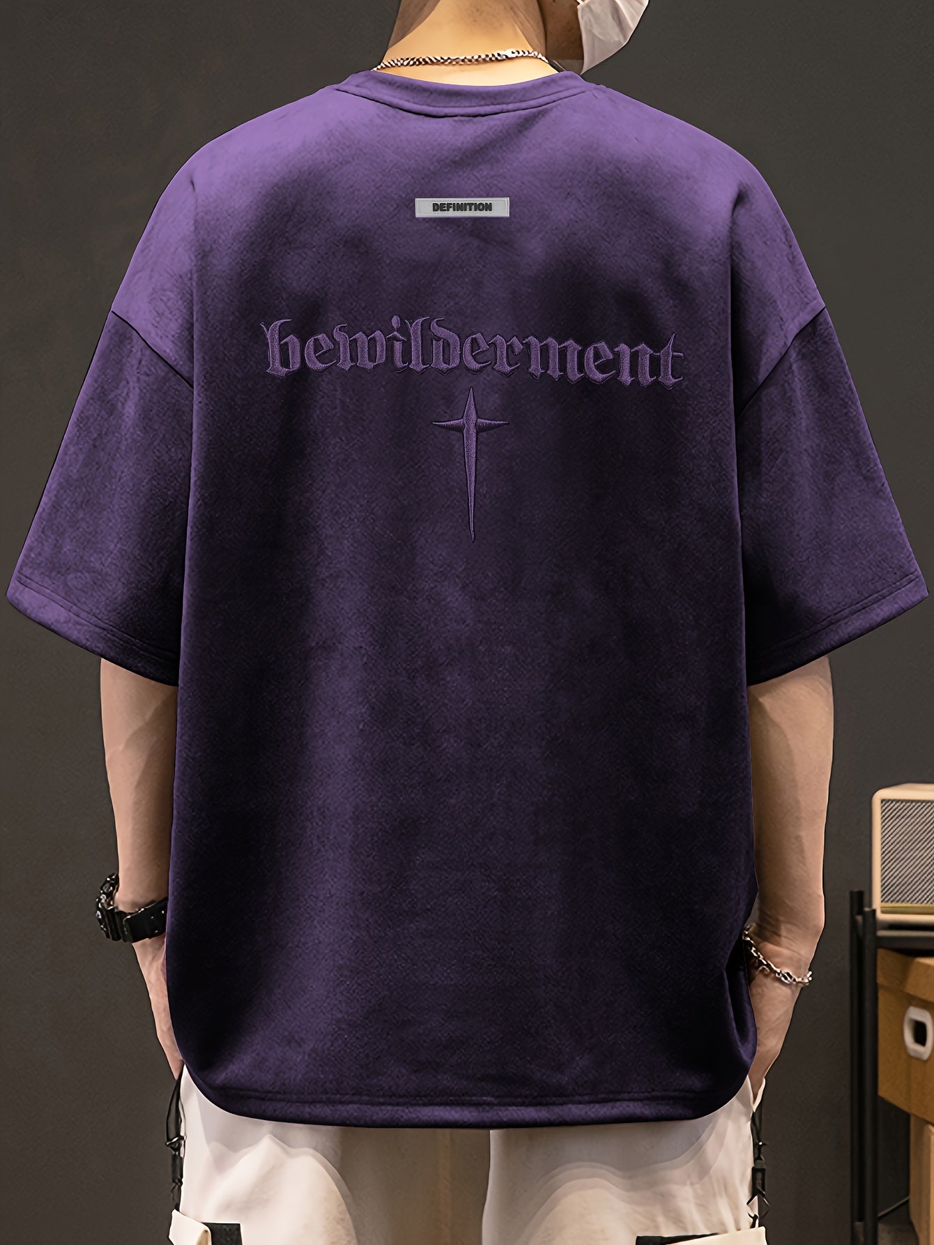 Men's Pierson OBM Fashion Casual Teal Embroidered Crew Neck Sweatshirt - Sporty Style, Polyester and Spandex Blend, Machine Washable, Summer Wear, Sporty Sweatshirt|Geometric Embroidery|Polyester Spandex Blend