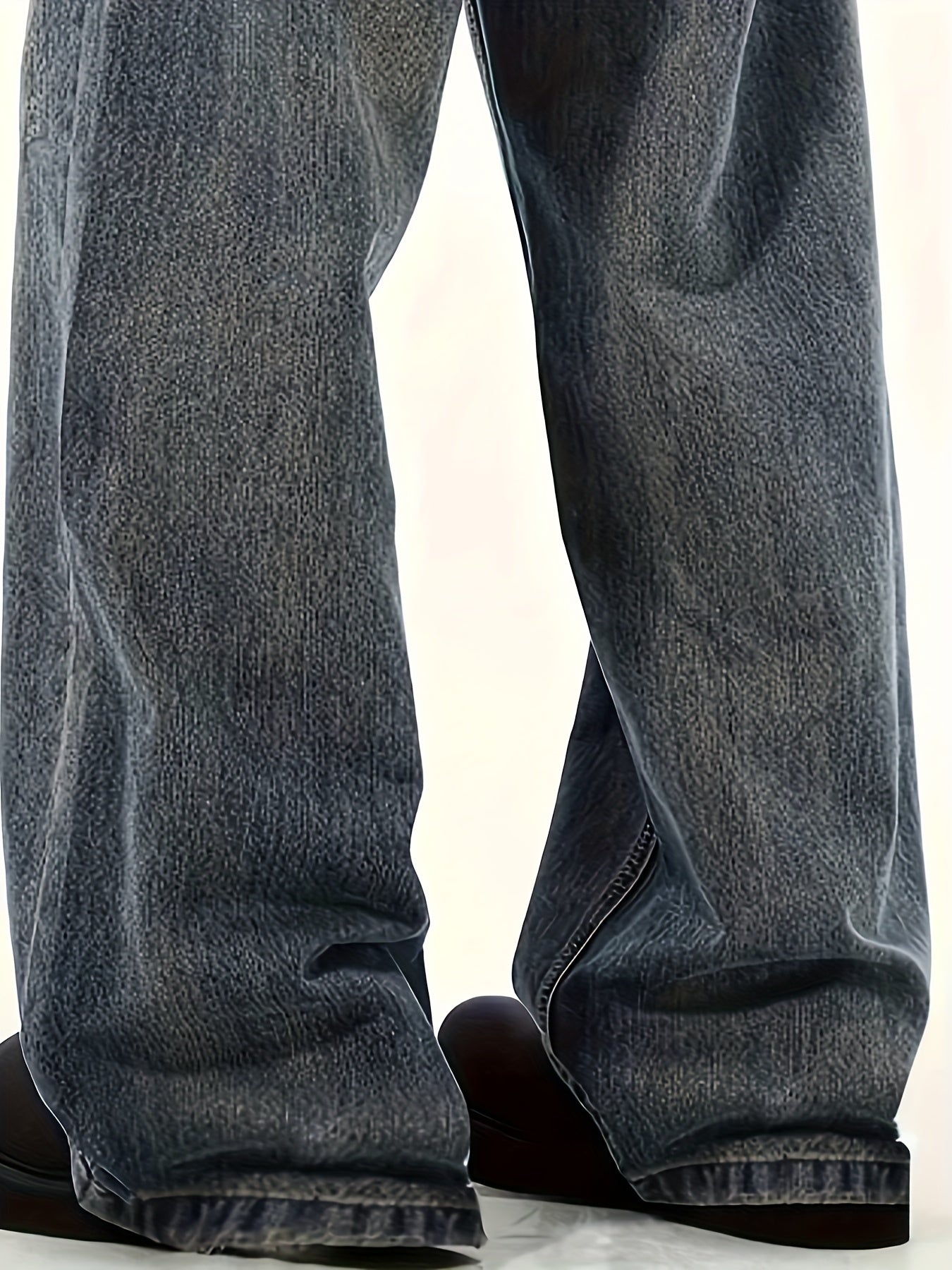 Men's Elastic Waist Vintage Mop Wide Leg Four-season Jeans