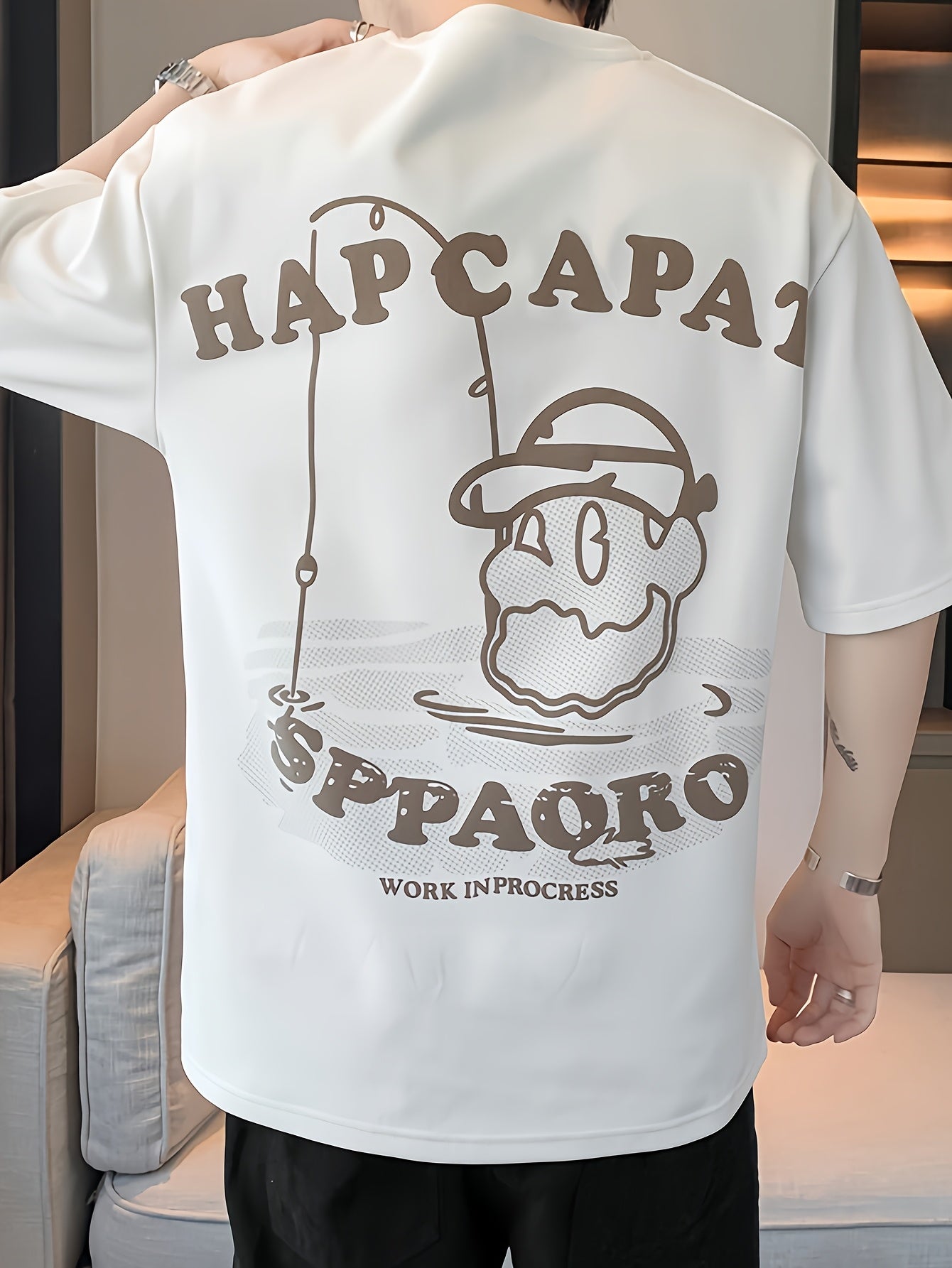 Summer T-Shirt Summer Breathable Men's Short-Sleeved T-Shirt | Loose Elastic Sports Top, Youth Round-Neck Trendy T-Shirt, Suitable for Daily Wear, College Street Sports Wear as a Gift