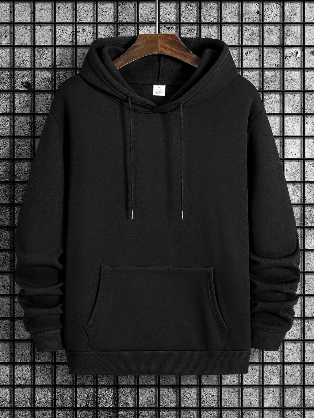 Men's Casual Hoodie with Geometric Print - Polyester, Machine Washable, Kangaroo Pocket | Perfect for Spring & Fall