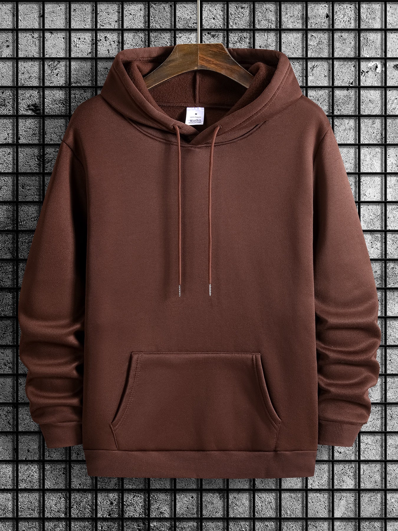Men's Casual Hoodie with Geometric Print - Polyester, Machine Washable, Kangaroo Pocket | Perfect for Spring & Fall