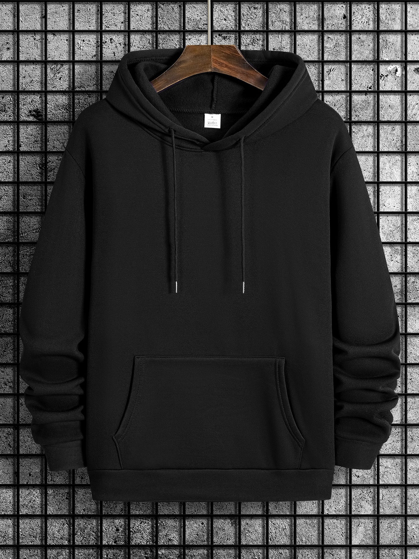Stylish Faith-Inspired Hoodie - Soft Polyester Knit Fabric, Geometric Lettering Pattern, Casual Fit with Slight Stretch, \