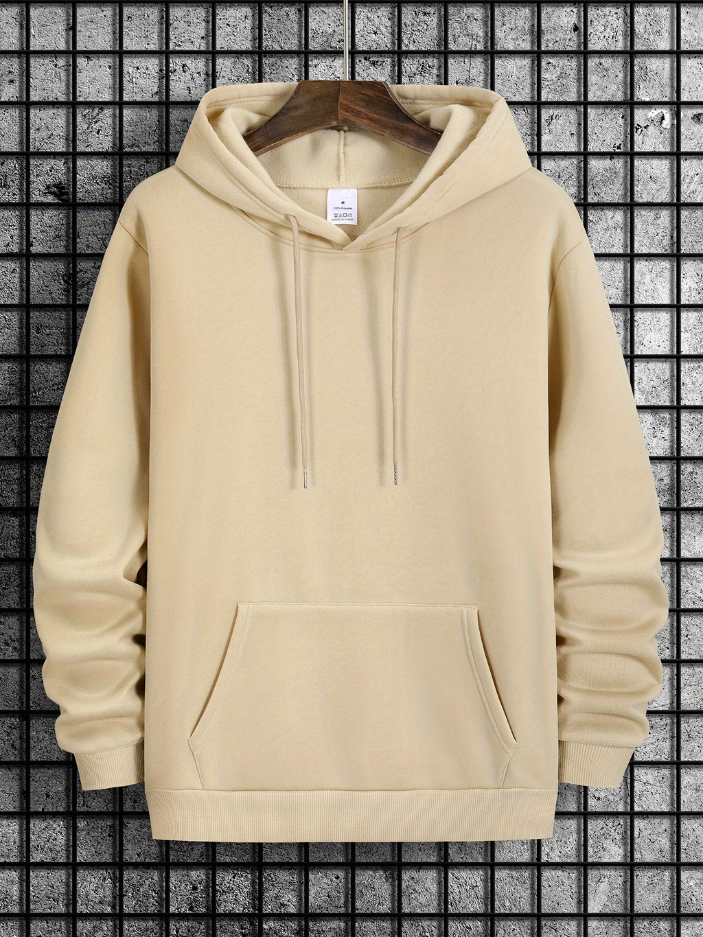 Stylish Faith-Inspired Hoodie - Soft Polyester Knit Fabric, Geometric Lettering Pattern, Casual Fit with Slight Stretch, \