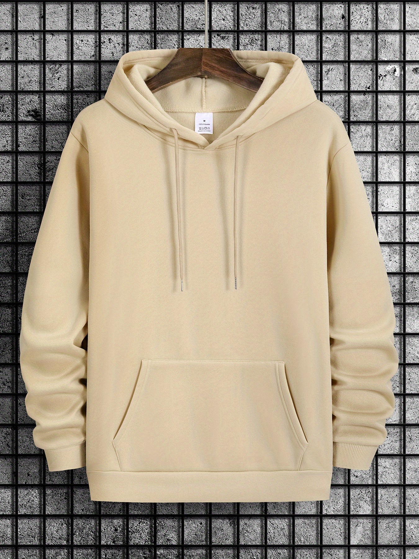 Stylish Faith-Inspired Hoodie - Soft Polyester Knit Fabric, Geometric Lettering Pattern, Casual Fit with Slight Stretch, \