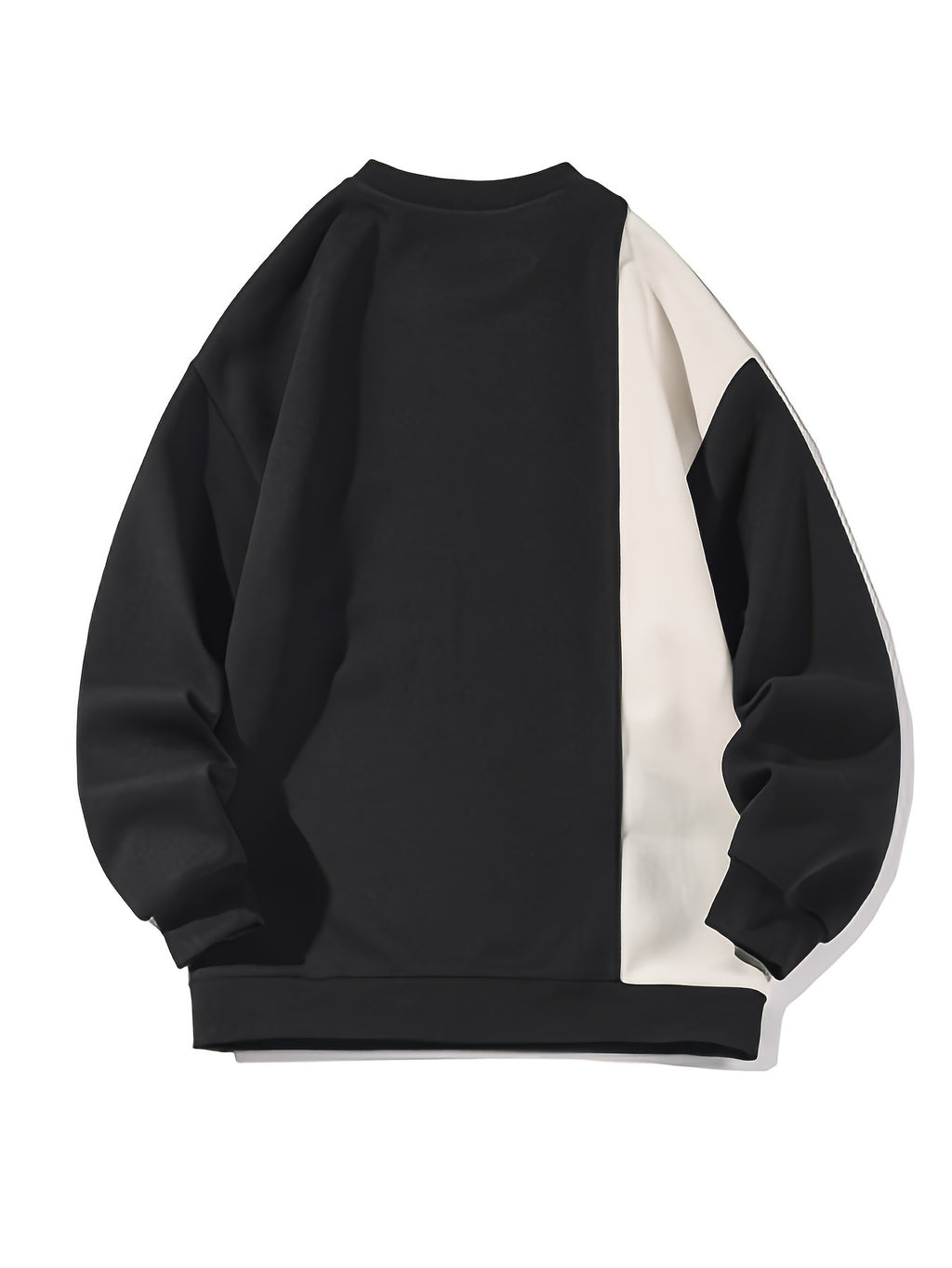 Color Block Sweatshirt Color Block Crew Neck Sweatshirt - Men's Casual, Polyester Blend, Machine Washable, Non-Stretch Fabric
