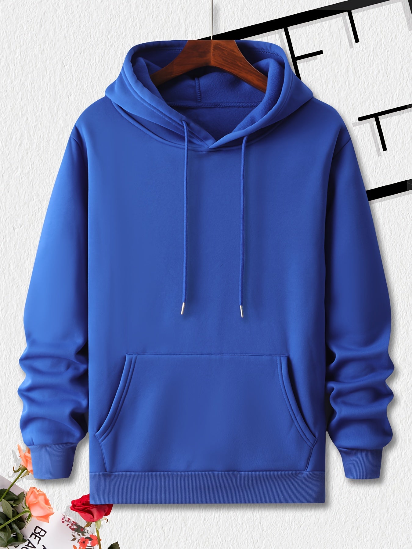 Print Hoodie - Casual Pullover Hooded Sweatshirt with Front Pocket for Men, Perfect for Spring and Fall Season