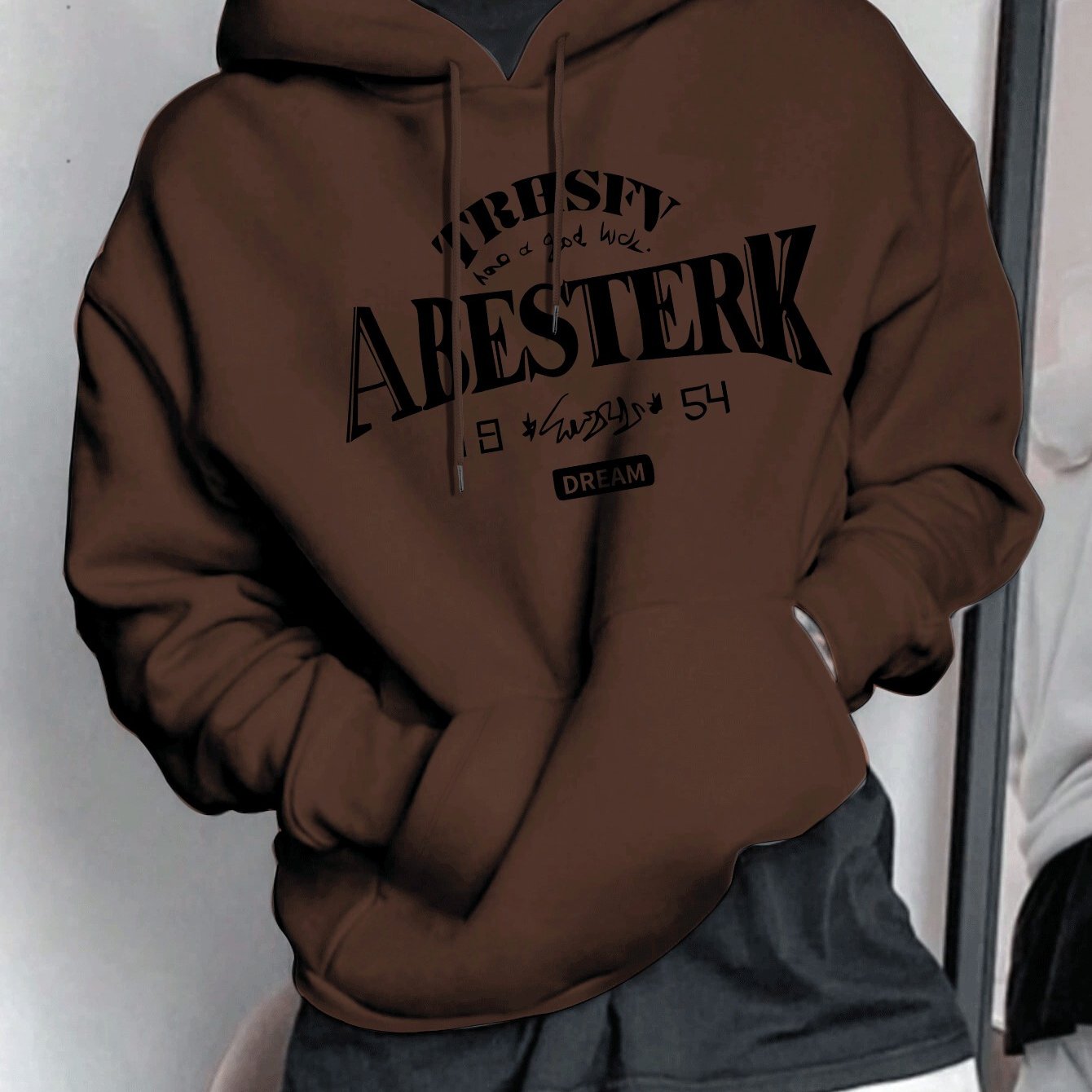 Geometric Pattern Men's Casual Hoodie | 1pc | Polyester Knit Fabric | Hooded Collar, Slight Stretch | Pullover Sweatshirt | Spring\u002FFall | Stylish