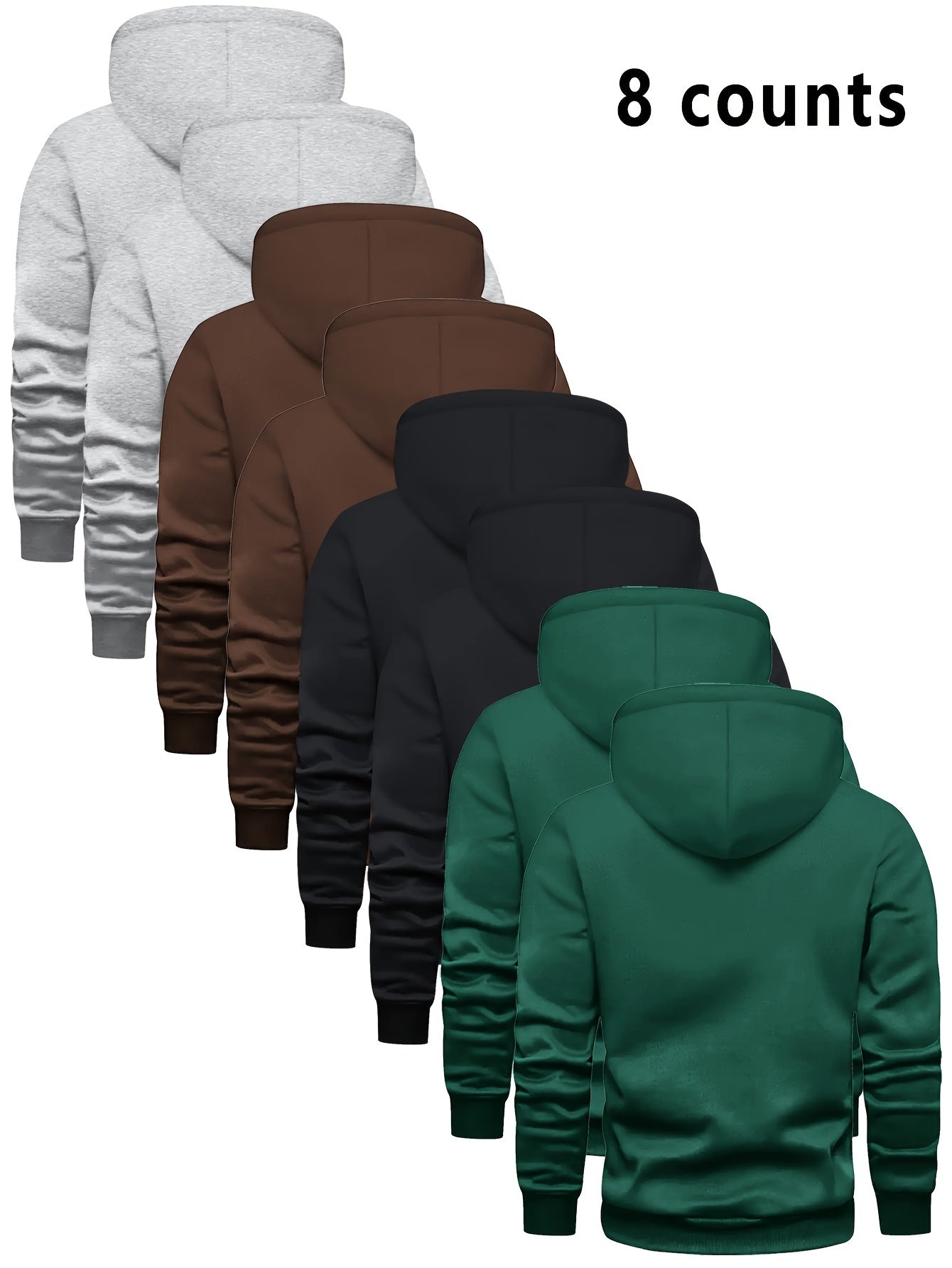 8 Counts Hooded Sweatshirt Men'S Light Version New Plus Velvet Men'S Casual Versatile Fashion Trendy Pullover Hoodie