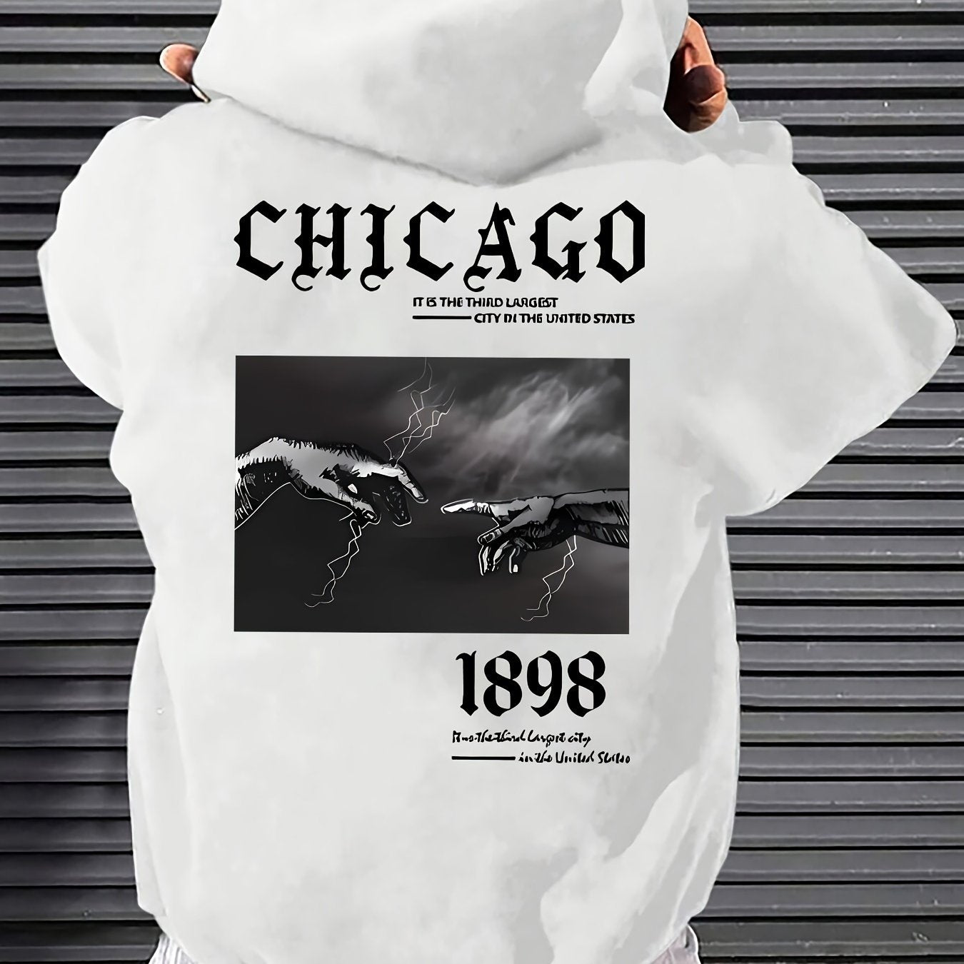 Soft Polyester Men's Casual Hoodie with Loose Fit, Kangaroo Pocket, Unique Print Design, Machine Washable