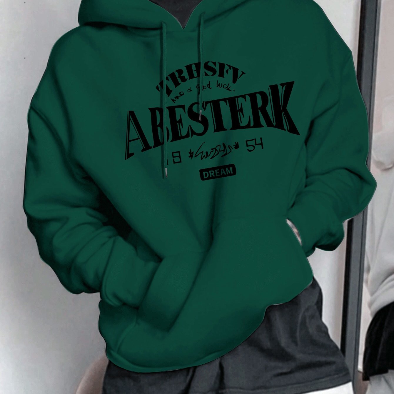 Geometric Pattern Men's Casual Hoodie | 1pc | Polyester Knit Fabric | Hooded Collar, Slight Stretch | Pullover Sweatshirt | Spring\u002FFall | Stylish