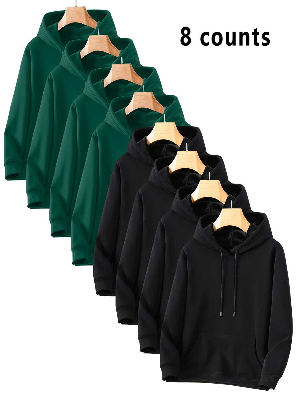 8 Counts Hooded Sweatshirt Men'S Light Version New Plus Velvet Men'S Casual Versatile Fashion Trendy Pullover Hoodie