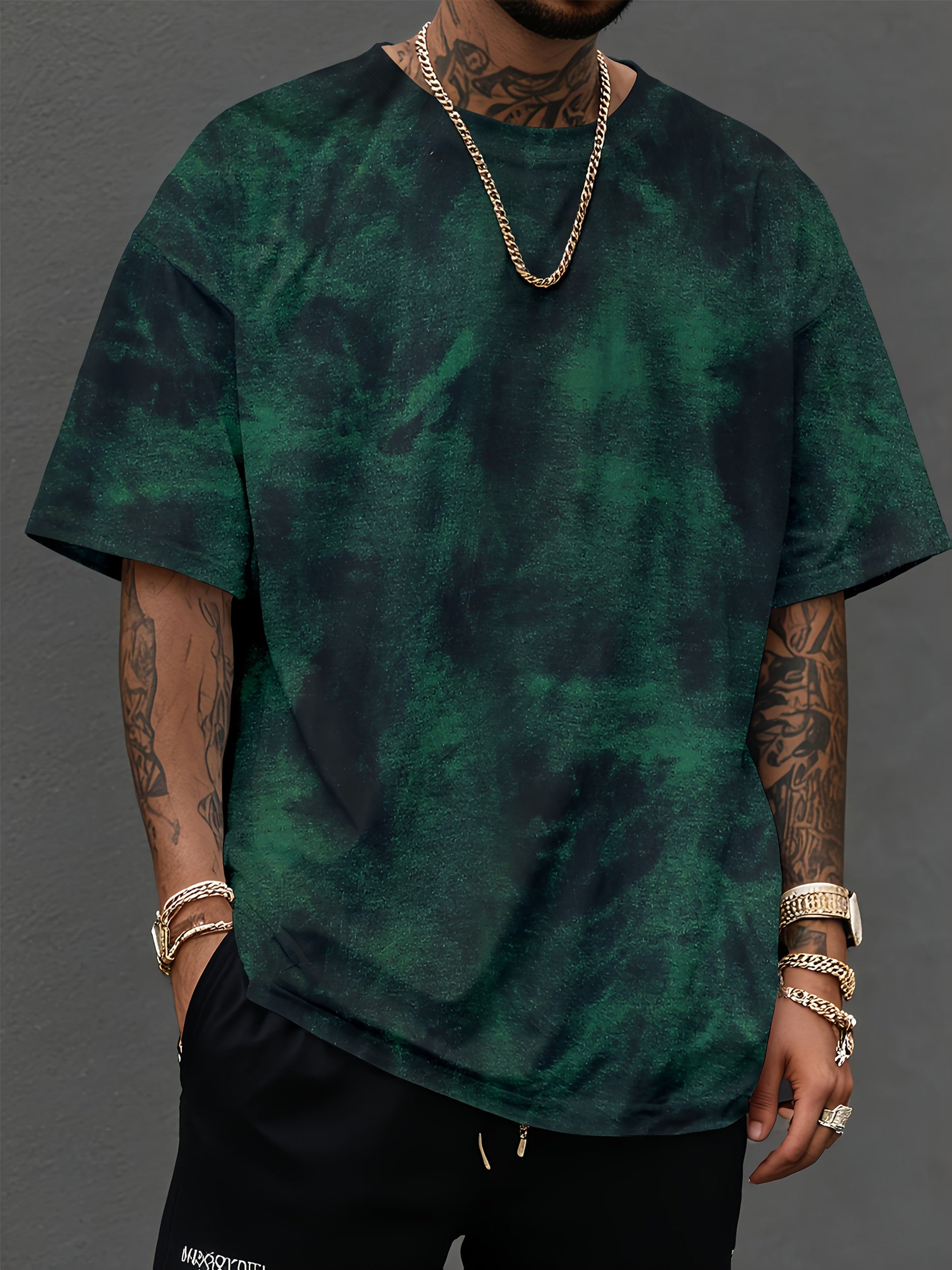 Plain Men's Tie-Dye T-Shirt Short Sleeve