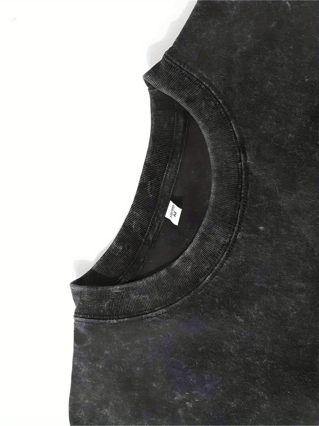 1pc Men's 230GSM Heavyweight Cotton T-Shirt - Dual-Sided Water Wash Vintage Streetwear Tee with \