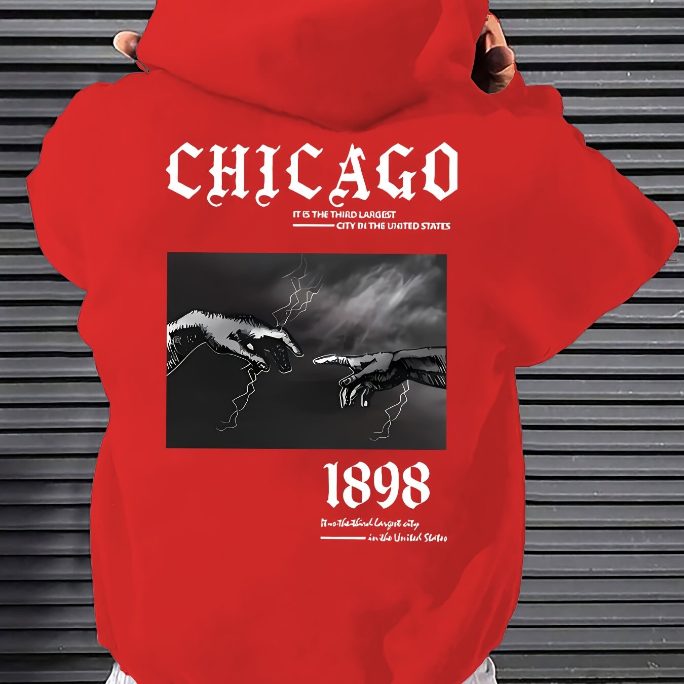 Soft Polyester Men's Casual Hoodie with Loose Fit, Kangaroo Pocket, Unique Print Design, Machine Washable