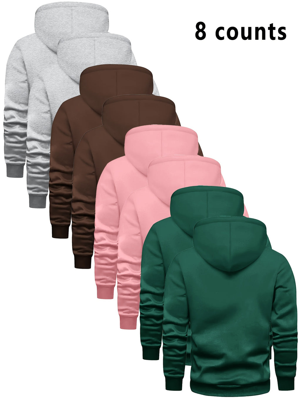 8 Counts Hooded Sweatshirt Men'S Light Version New Plus Velvet Men'S Casual Versatile Fashion Trendy Pullover Hoodie
