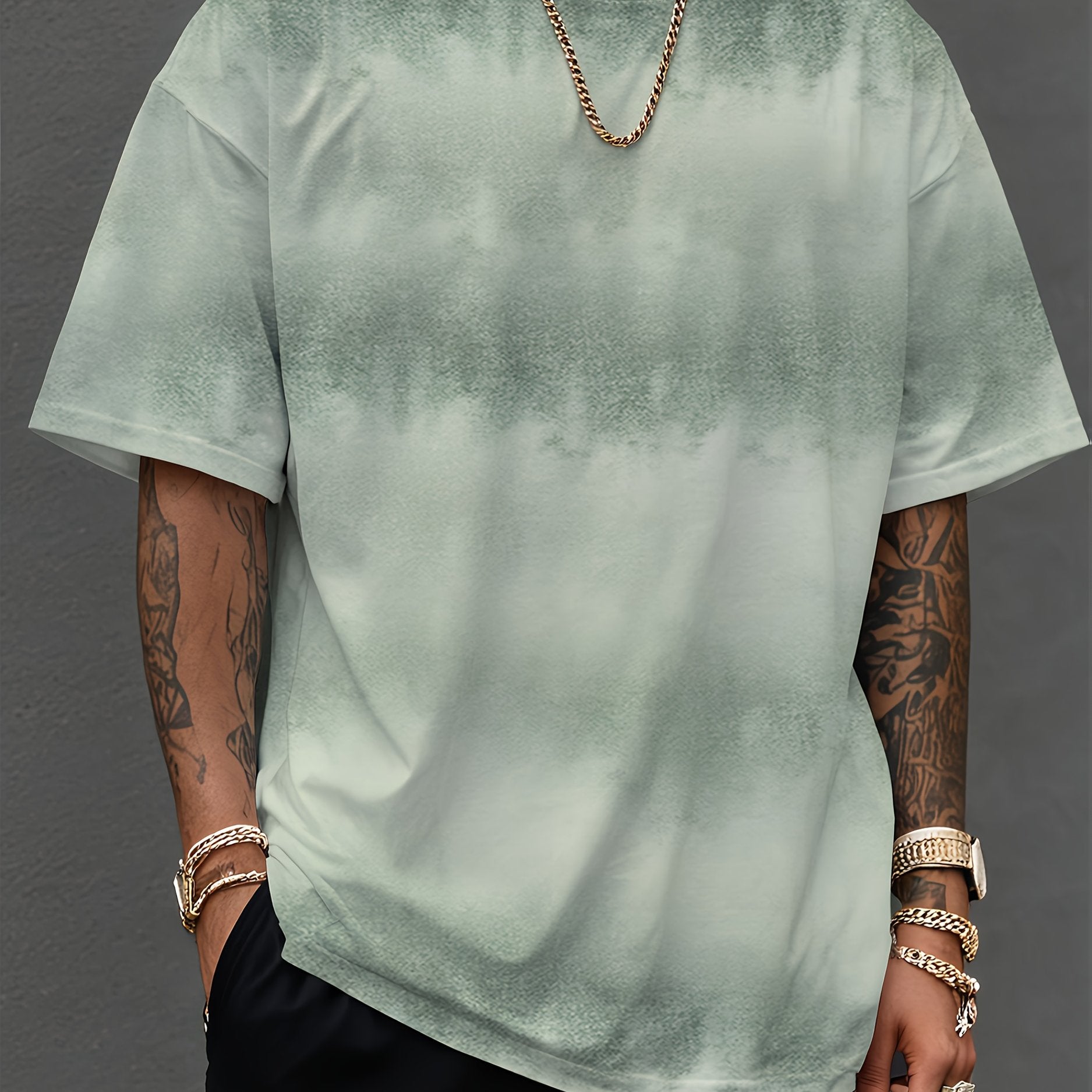 Plain Men's Tie-Dye T-Shirt Short Sleeve