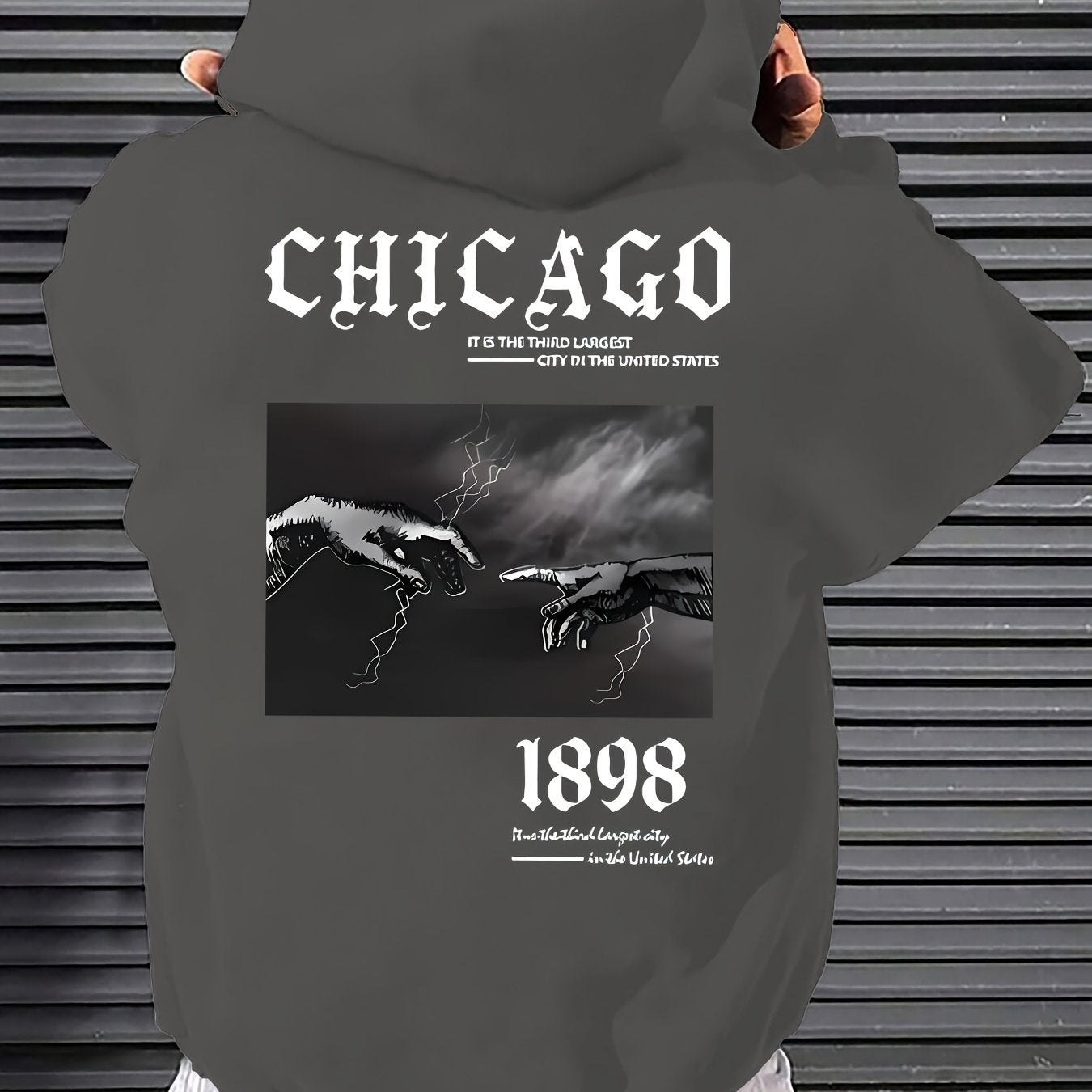 Soft Polyester Men's Casual Hoodie with Loose Fit, Kangaroo Pocket, Unique Print Design, Machine Washable