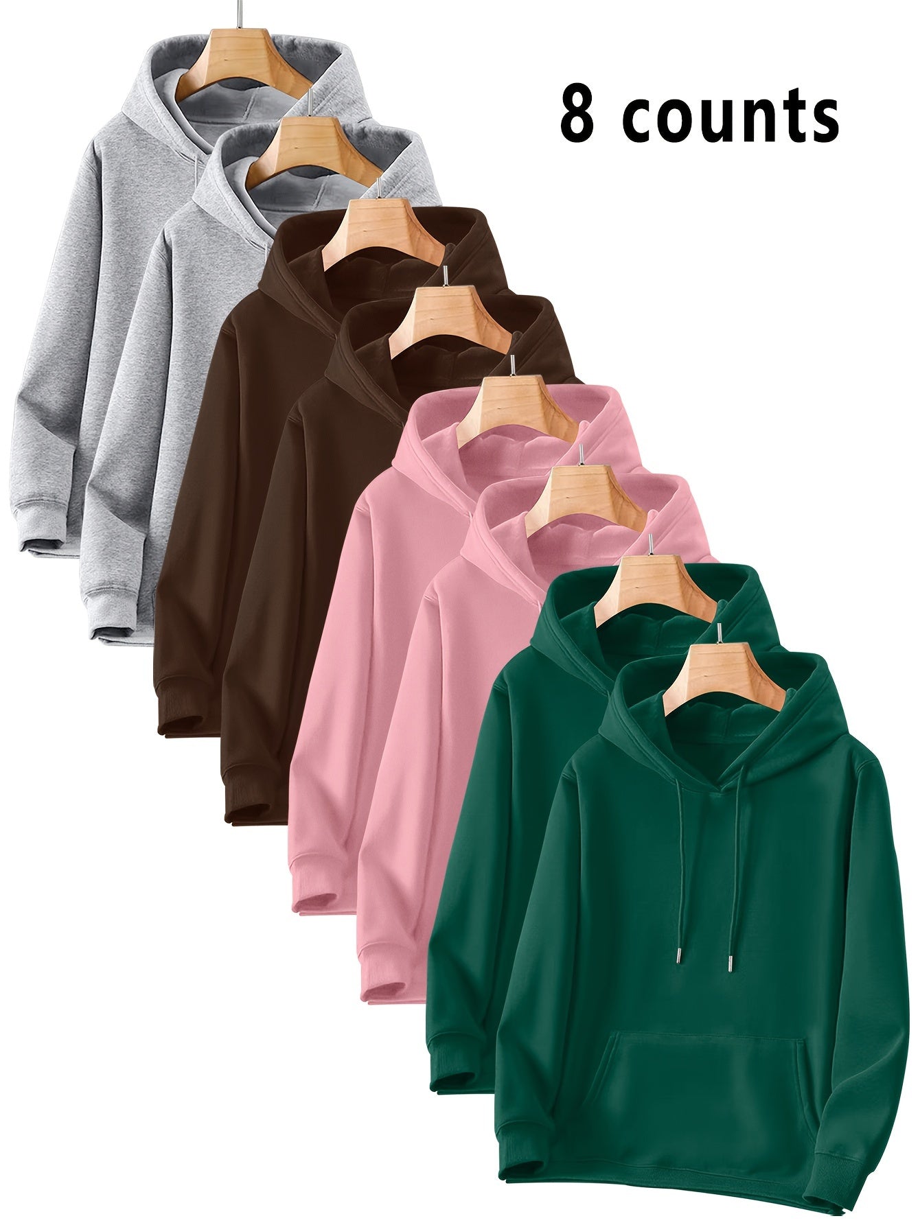 8 Counts Hooded Sweatshirt Men'S Light Version New Plus Velvet Men'S Casual Versatile Fashion Trendy Pullover Hoodie