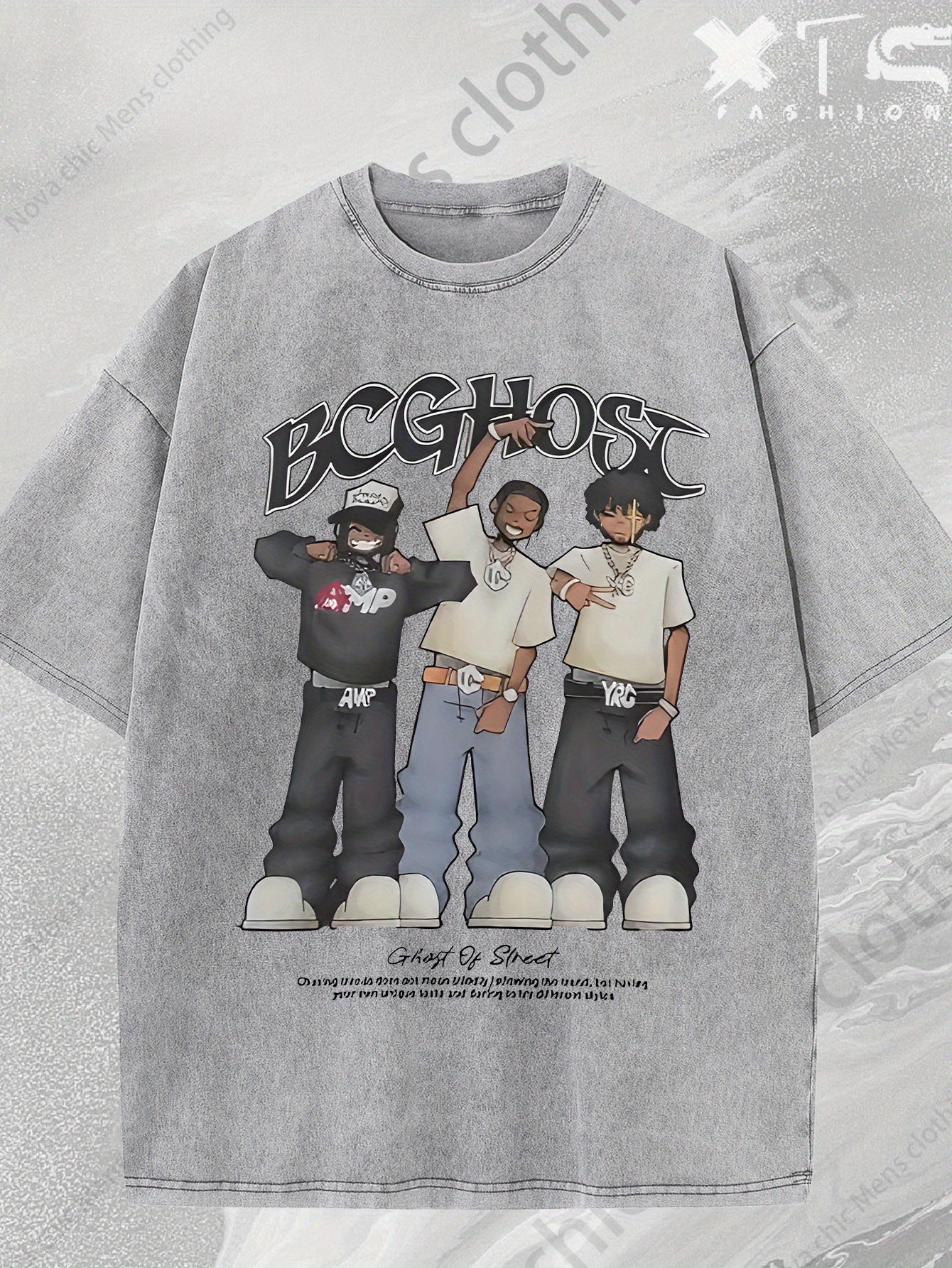 Three-Piece Set Keep a Good Attitude And Love Life Printed 230G Heavy Wash Batik Short Sleeve Tee, Men'S Crisp Short Sleeve Tee, Outdoor Sweats, Retro Wash, 100% Cotton, Everyday Wear