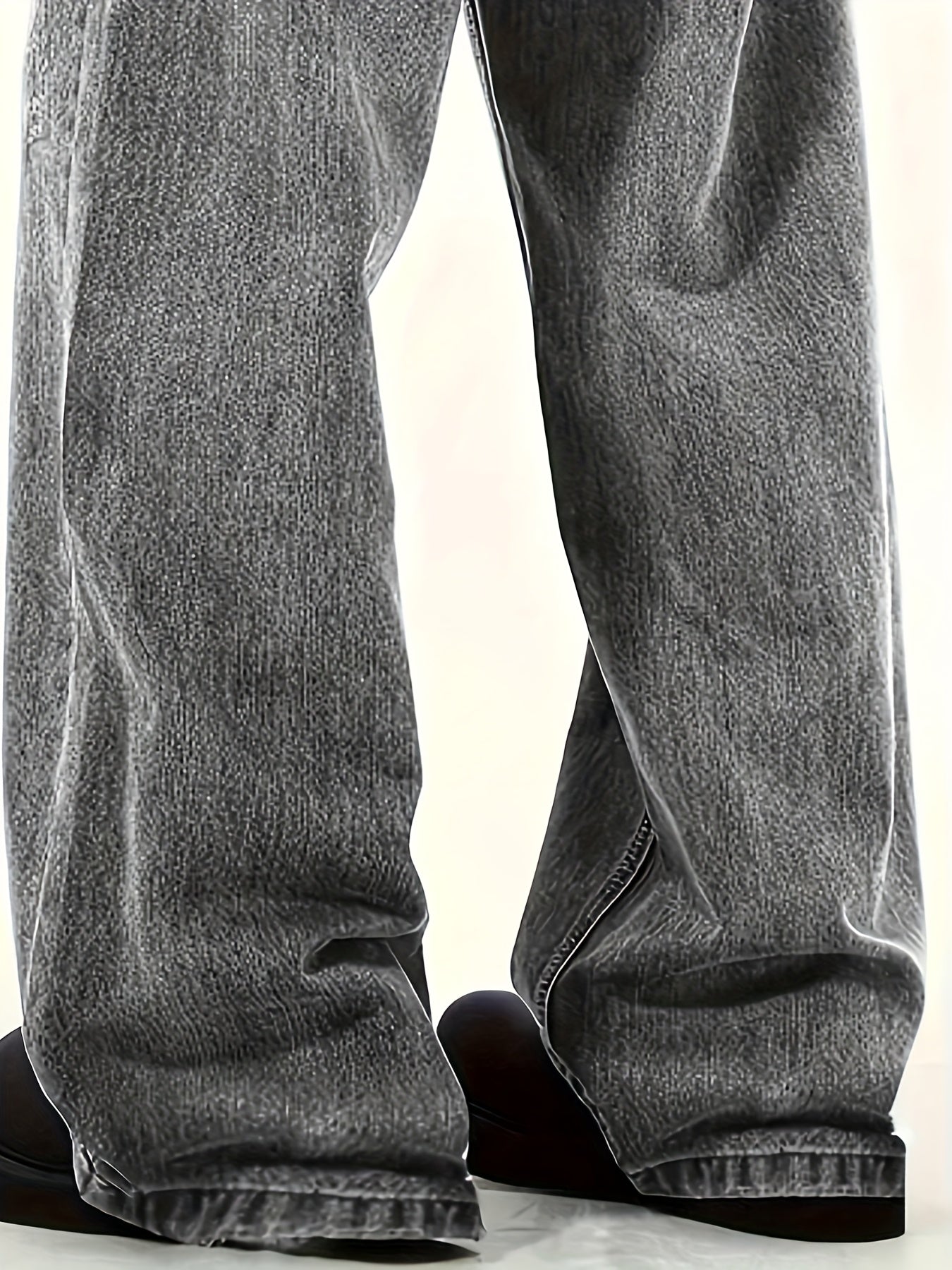 Men's Elastic Waist Vintage Mop Wide Leg Four-season Jeans