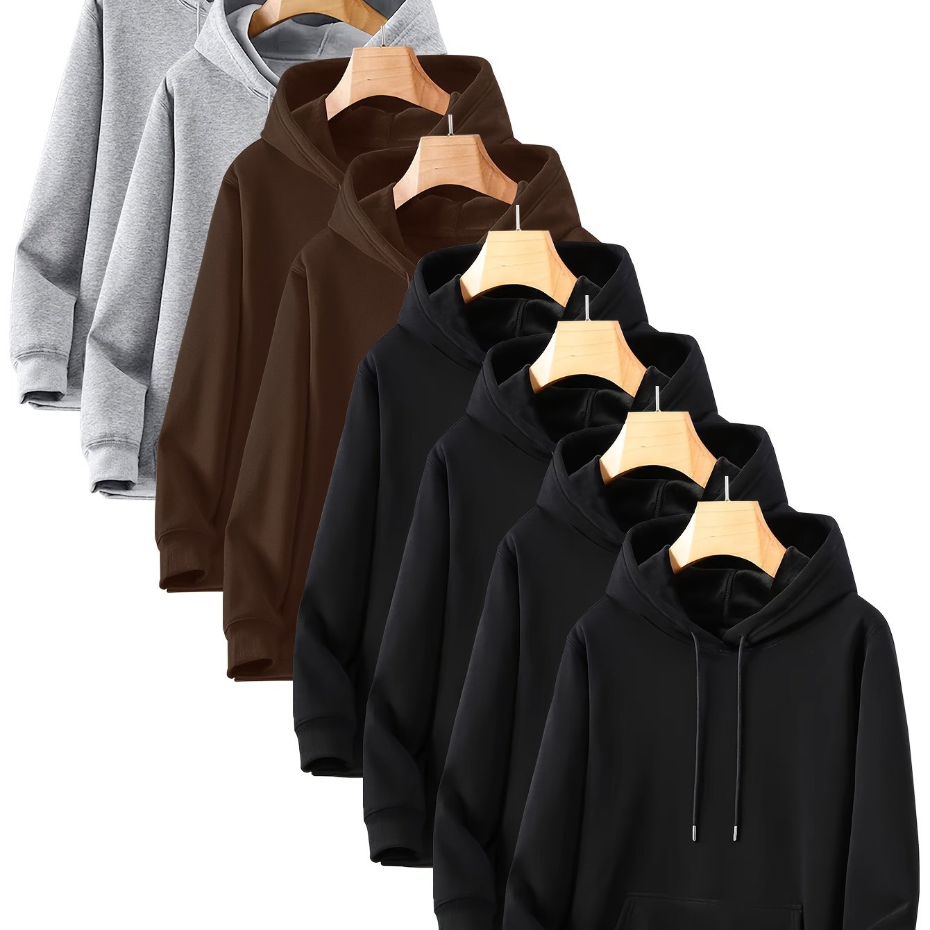 8 Counts Hooded Sweatshirt Men'S Light Version New Plus Velvet Men'S Casual Versatile Fashion Trendy Pullover Hoodie