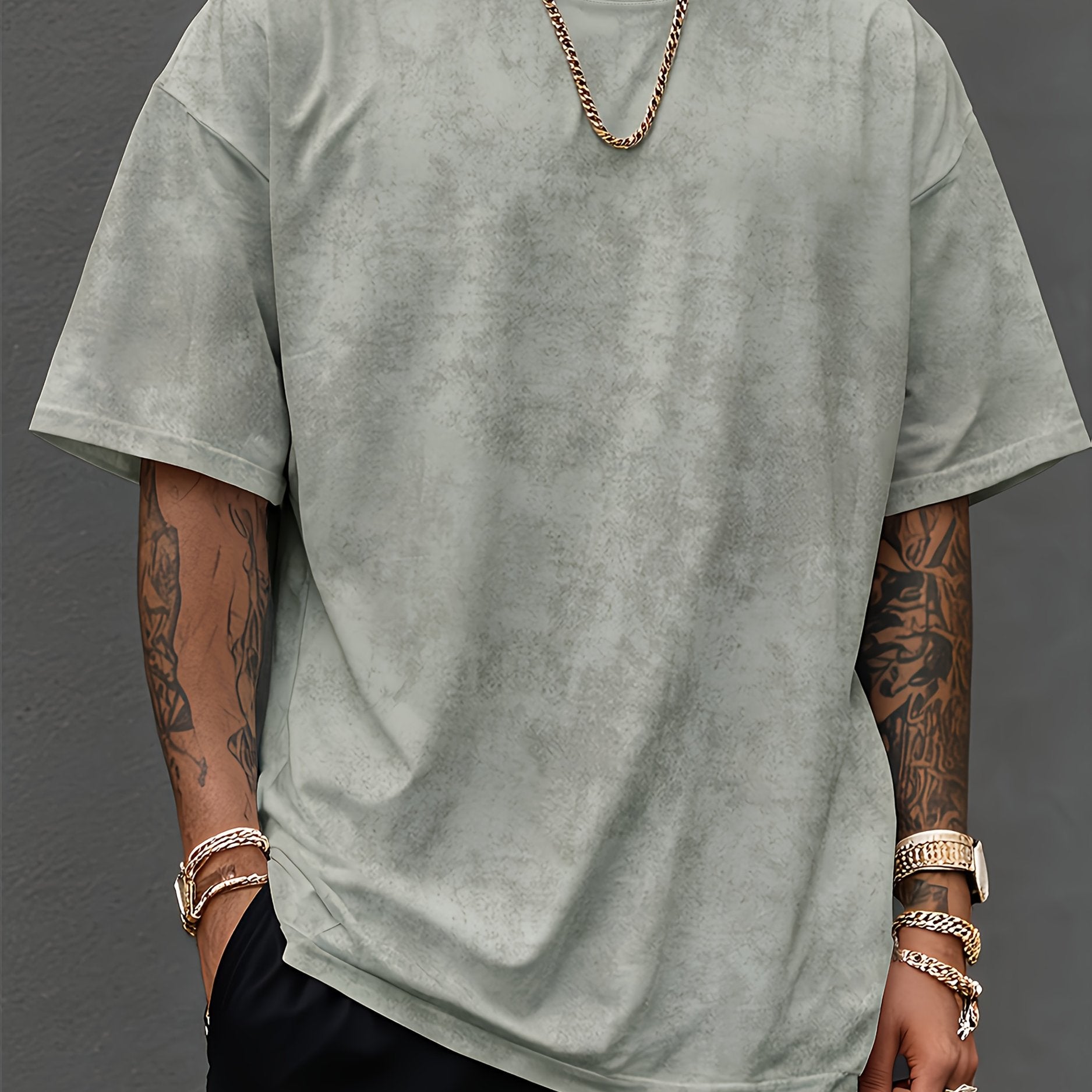 Plain Men's Tie-Dye T-Shirt Short Sleeve