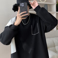 Color Block Sweatshirt Color Block Crew Neck Sweatshirt - Men's Casual, Polyester Blend, Machine Washable, Non-Stretch Fabric