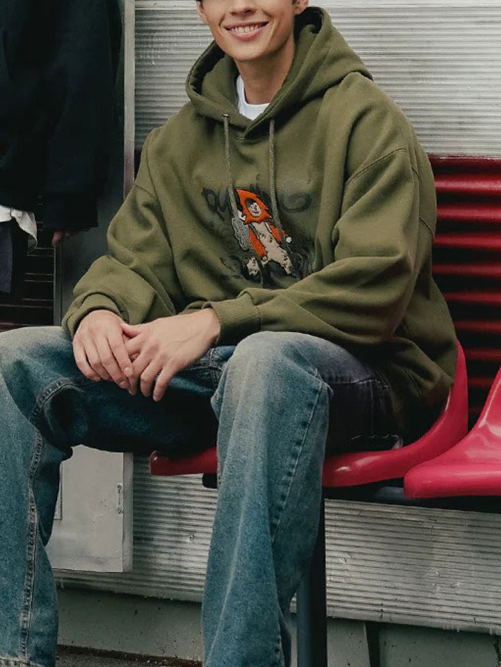 Casual Polyester Hooded Sweatshirt, Geometric Pattern, Slight Stretch, Regular Fit, with Drawstring, for All-Season Pullover Hoodie