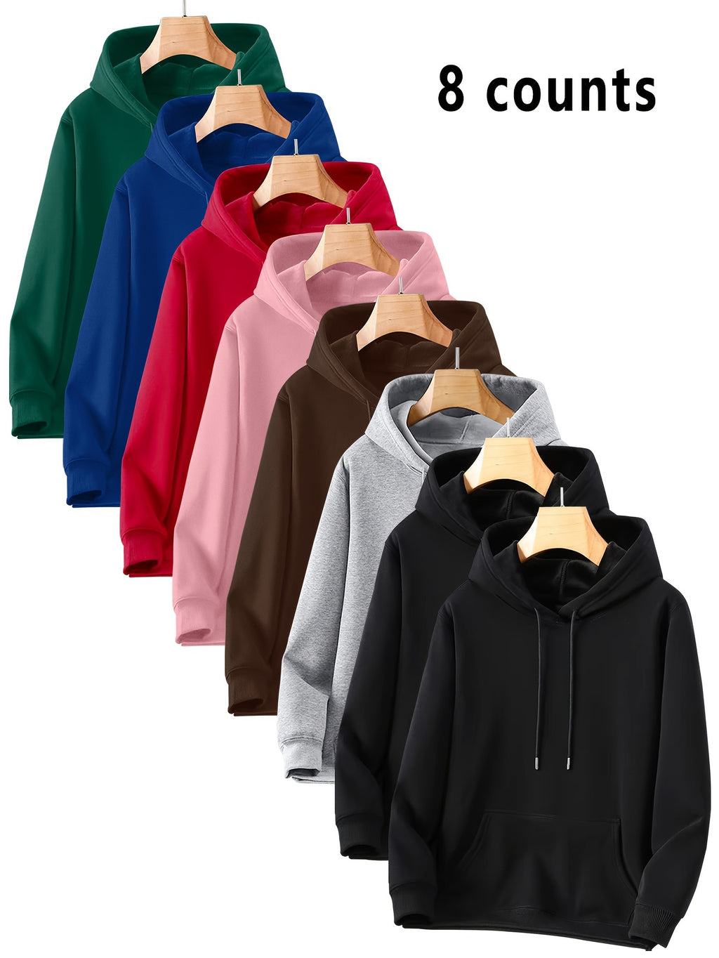 8 Counts Hooded Sweatshirt Men'S Light Version New Plus Velvet Men'S Casual Versatile Fashion Trendy Pullover Hoodie