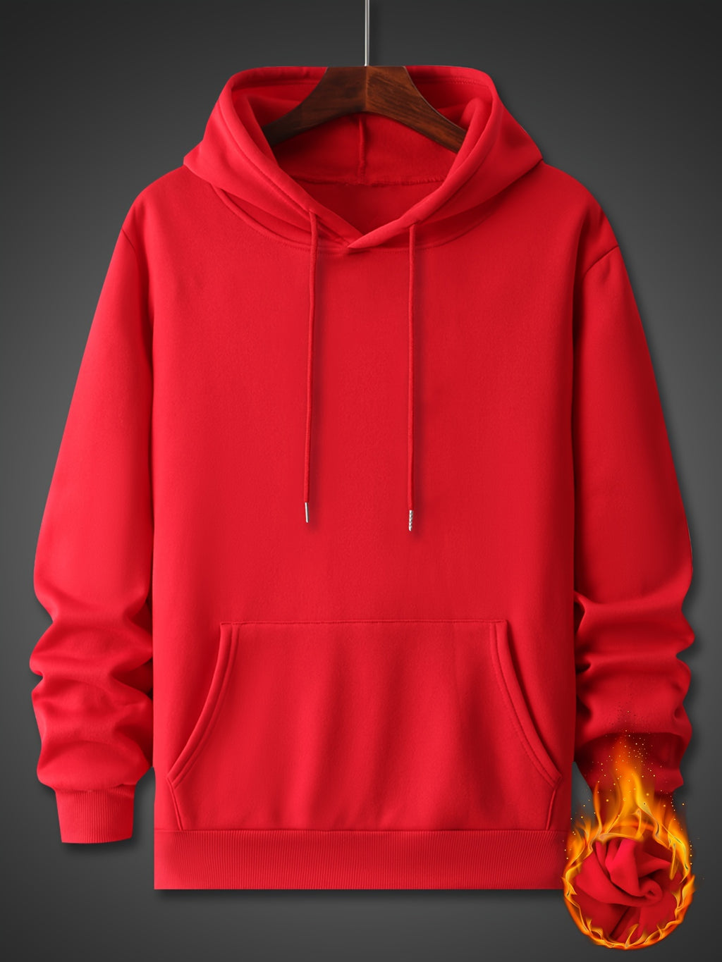 Print Hoodie - Casual Pullover Hooded Sweatshirt with Front Pocket for Men, Perfect for Spring and Fall Season