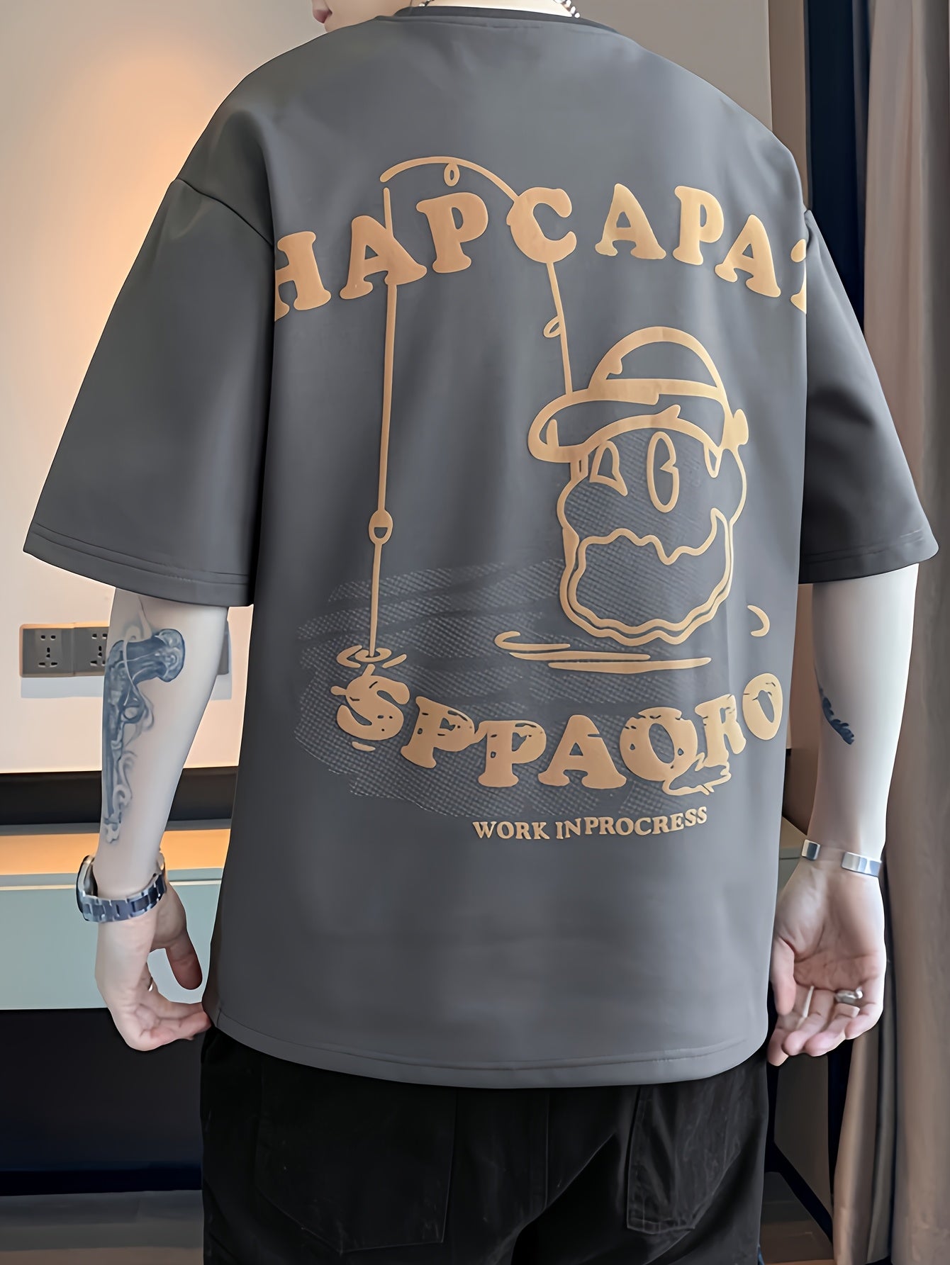 Summer T-Shirt Summer Breathable Men's Short-Sleeved T-Shirt | Loose Elastic Sports Top, Youth Round-Neck Trendy T-Shirt, Suitable for Daily Wear, College Street Sports Wear as a Gift