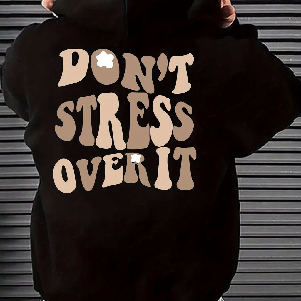 Men's Casual Hoodie with Geometric Print - Polyester, Machine Washable, Kangaroo Pocket | Perfect for Spring & Fall