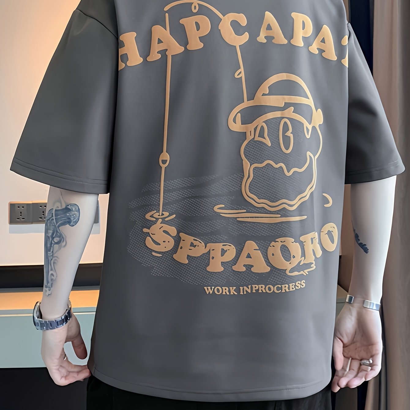 Summer T-Shirt Summer Breathable Men's Short-Sleeved T-Shirt | Loose Elastic Sports Top, Youth Round-Neck Trendy T-Shirt, Suitable for Daily Wear, College Street Sports Wear as a Gift