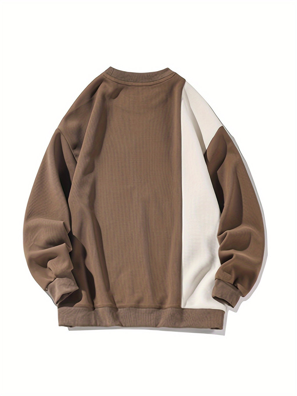 Color Block Sweatshirt Color Block Crew Neck Sweatshirt - Men's Casual, Polyester Blend, Machine Washable, Non-Stretch Fabric