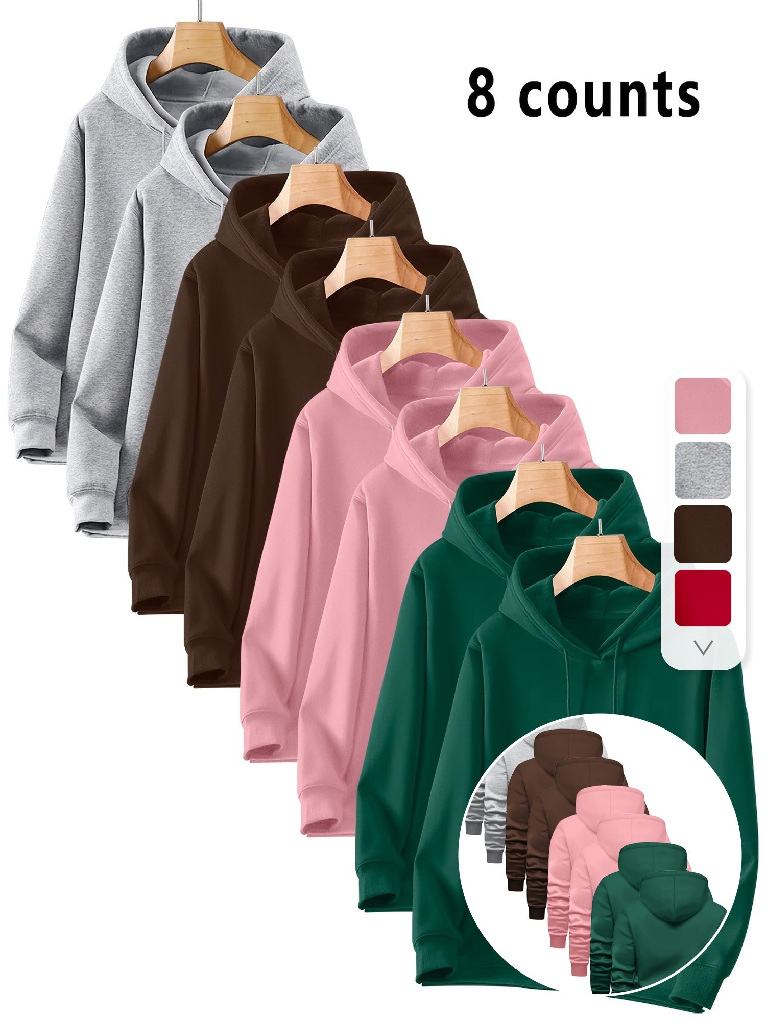 8 Counts Hooded Sweatshirt Men'S Light Version New Plus Velvet Men'S Casual Versatile Fashion Trendy Pullover Hoodie