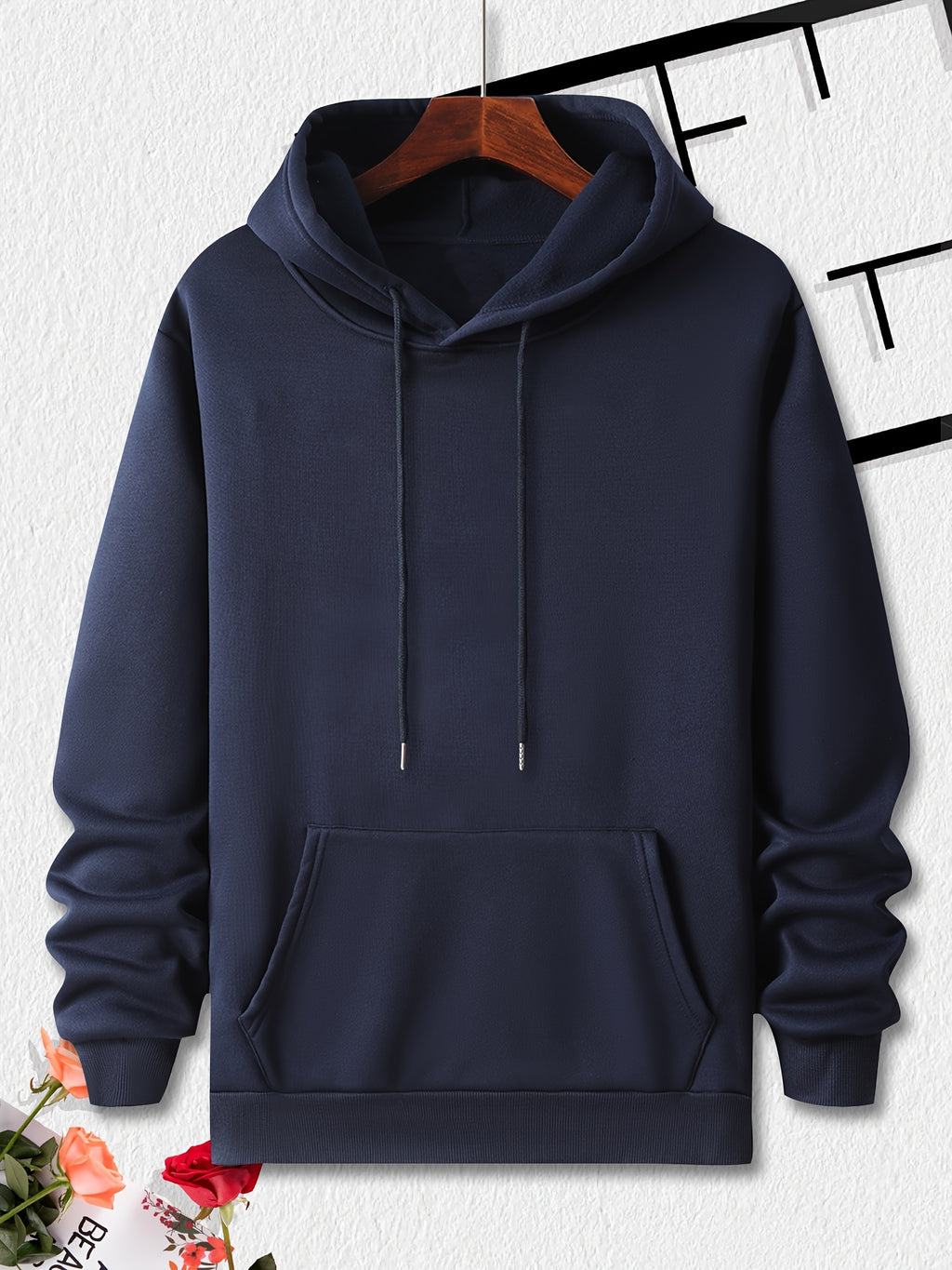 Print Hoodie - Casual Pullover Hooded Sweatshirt with Front Pocket for Men, Perfect for Spring and Fall Season
