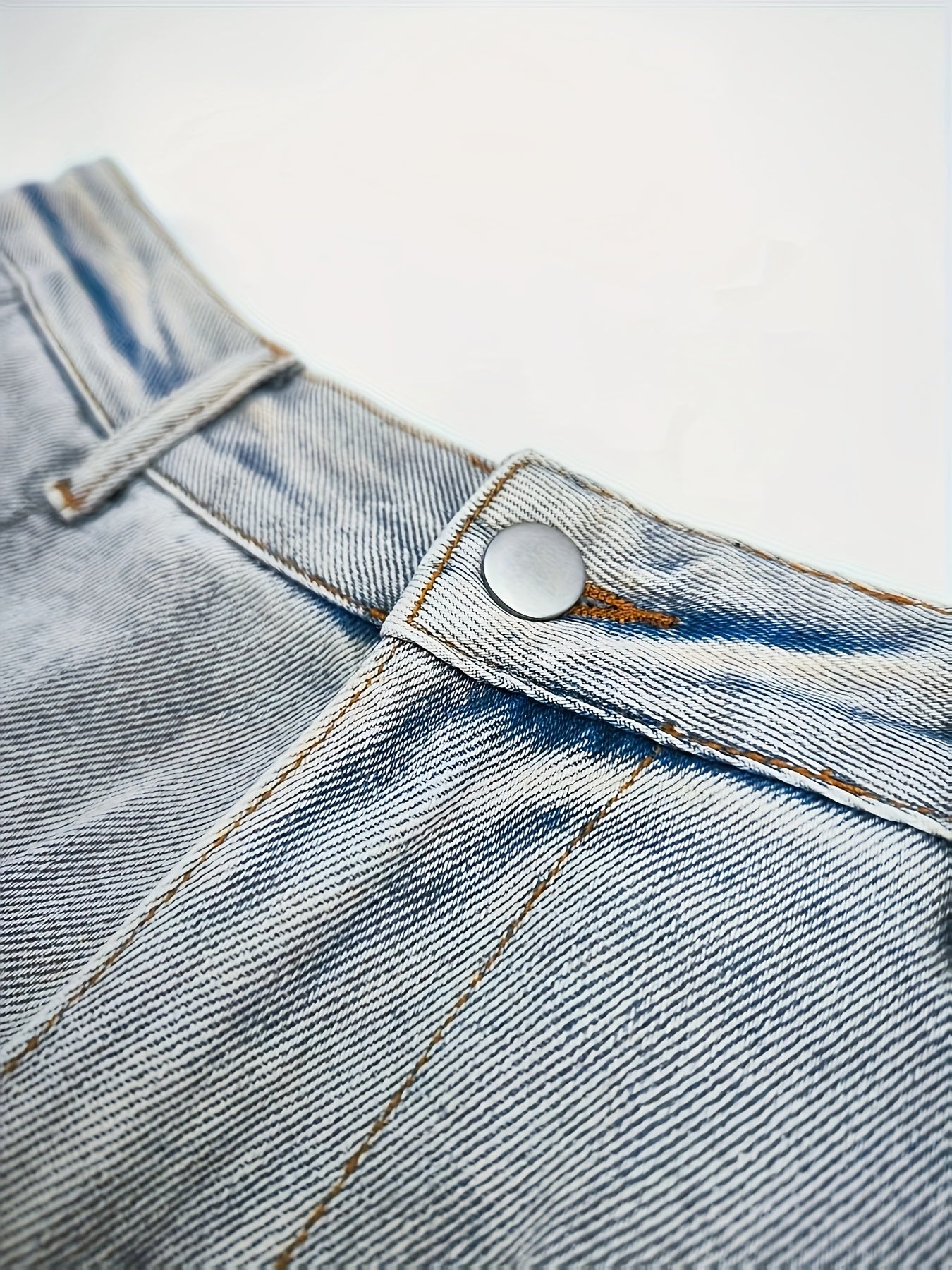 Men's Streetwear Wide-Leg Jeans - Non-Stretchy Denim Pants, Relaxed Fit for Everyday & Formal Outfits