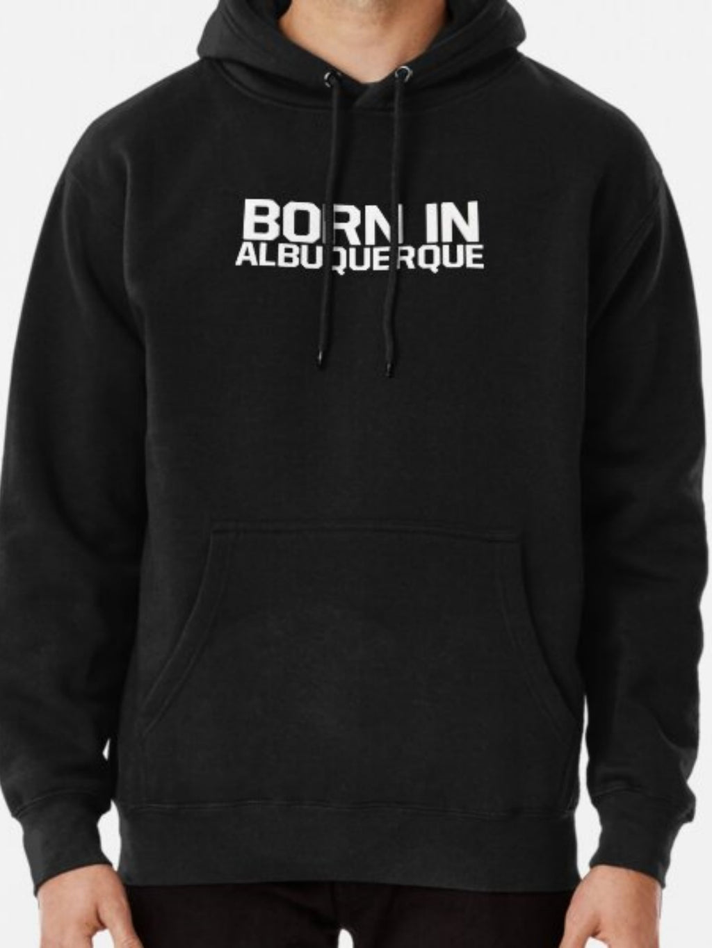 6 Sizes Available Long Sleeve Hooded Sweatshirt for Men, Casual and Comfortable Black Pullover with \