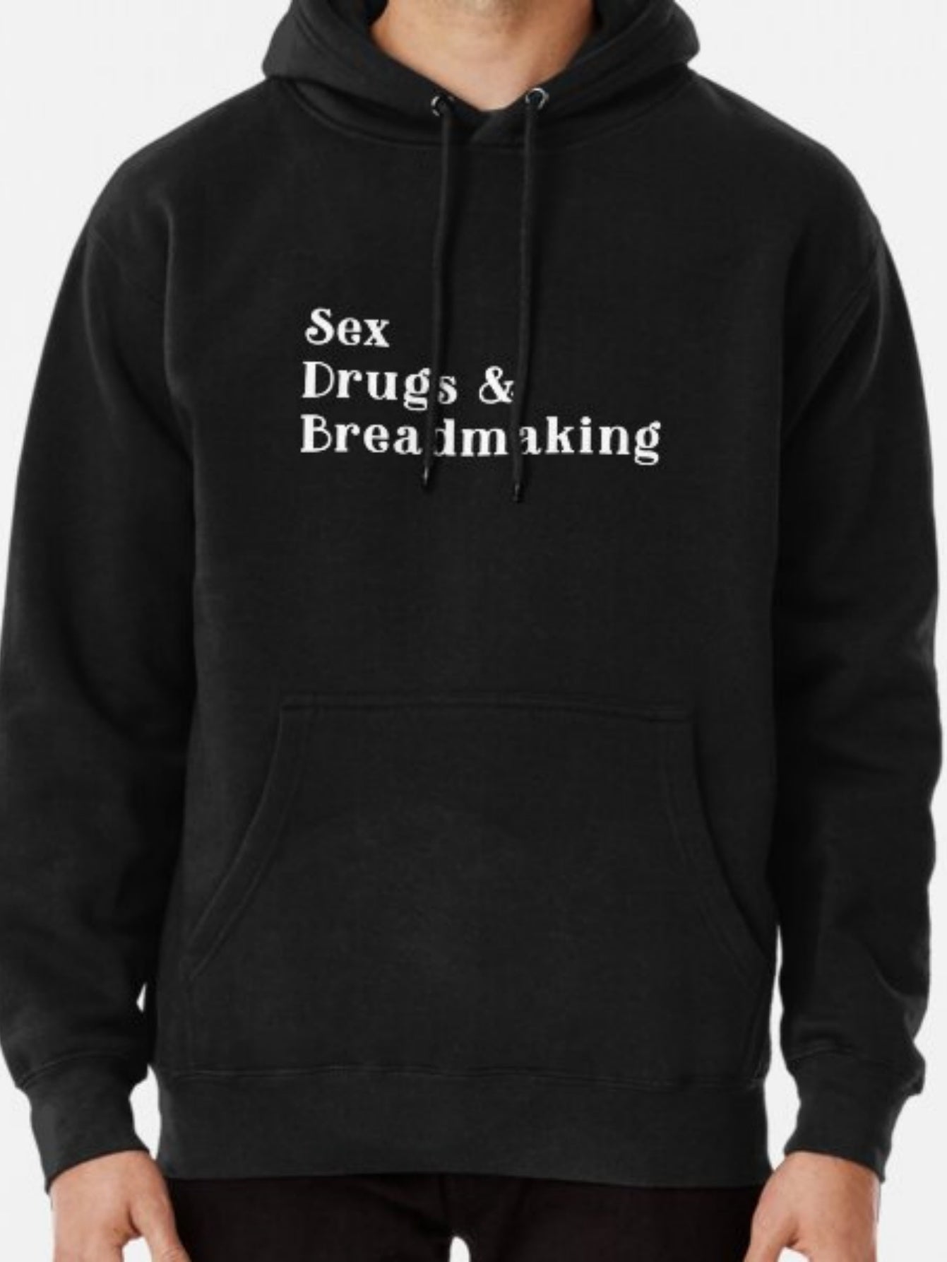 6 sizes to choose Long Sleeve Hooded Autumn And Winter Style Sex Drugs And Breadmaking Printed On Black Hoodie Men's Casual And Comfortable Hoodies