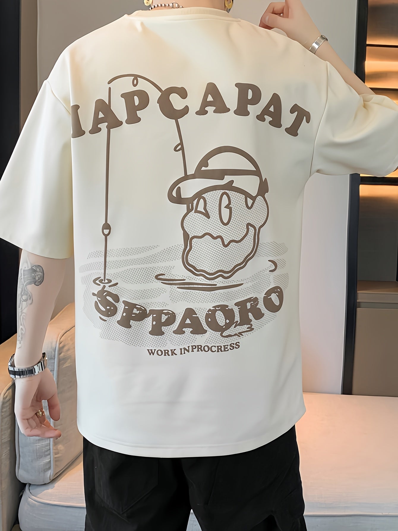 Summer T-Shirt Summer Breathable Men's Short-Sleeved T-Shirt | Loose Elastic Sports Top, Youth Round-Neck Trendy T-Shirt, Suitable for Daily Wear, College Street Sports Wear as a Gift