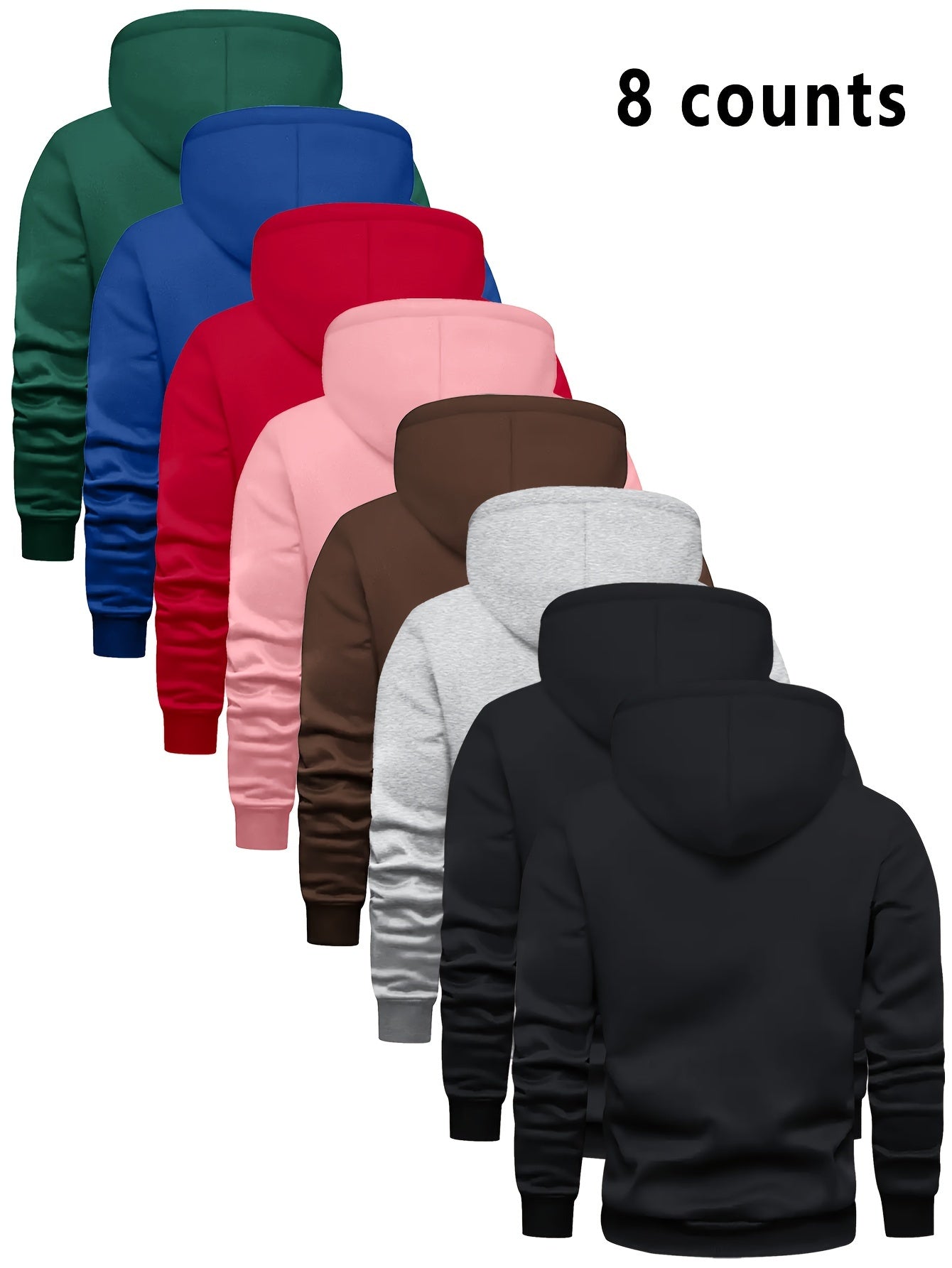 8 Counts Hooded Sweatshirt Men'S Light Version New Plus Velvet Men'S Casual Versatile Fashion Trendy Pullover Hoodie