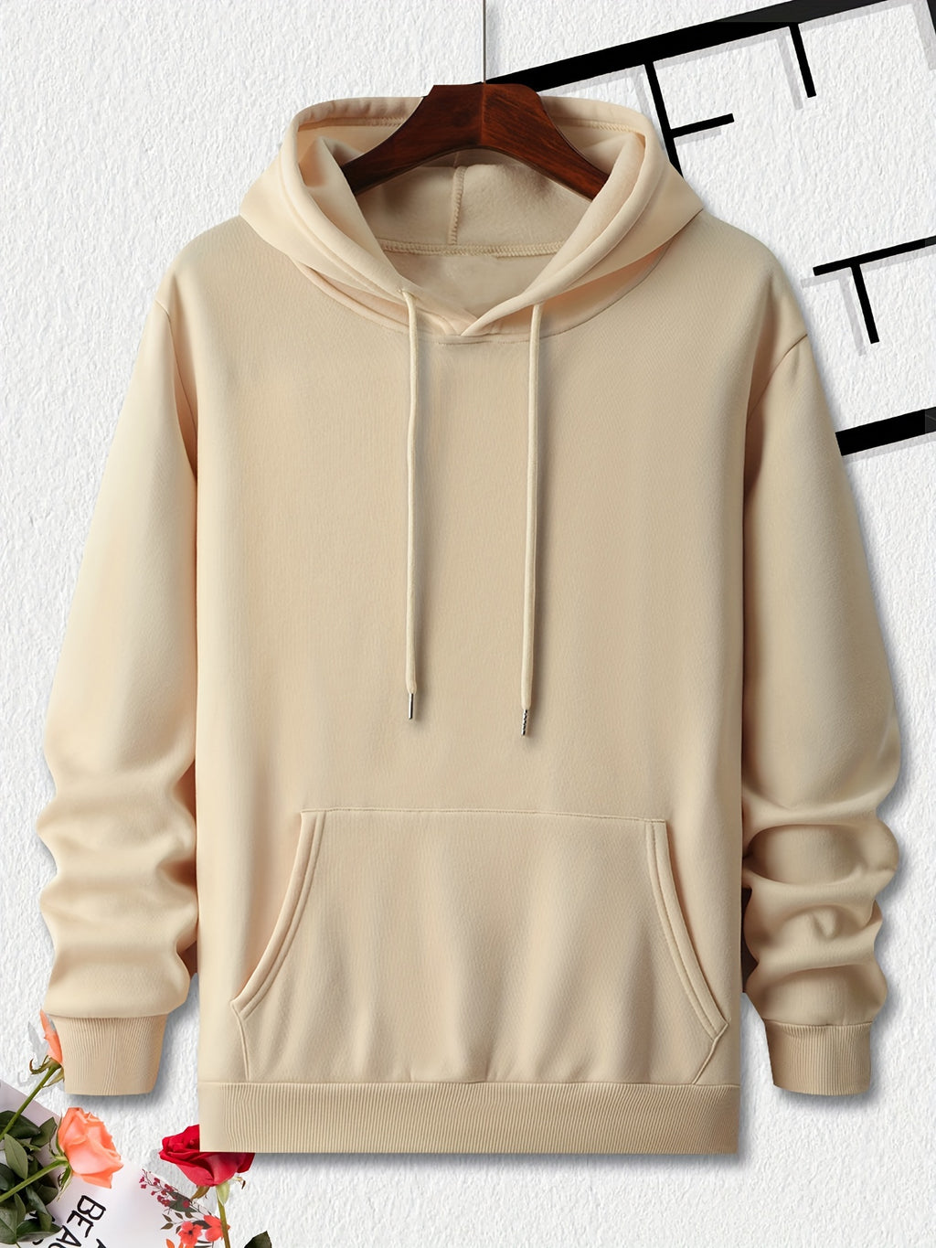Print Hoodie - Casual Pullover Hooded Sweatshirt with Front Pocket for Men, Perfect for Spring and Fall Season