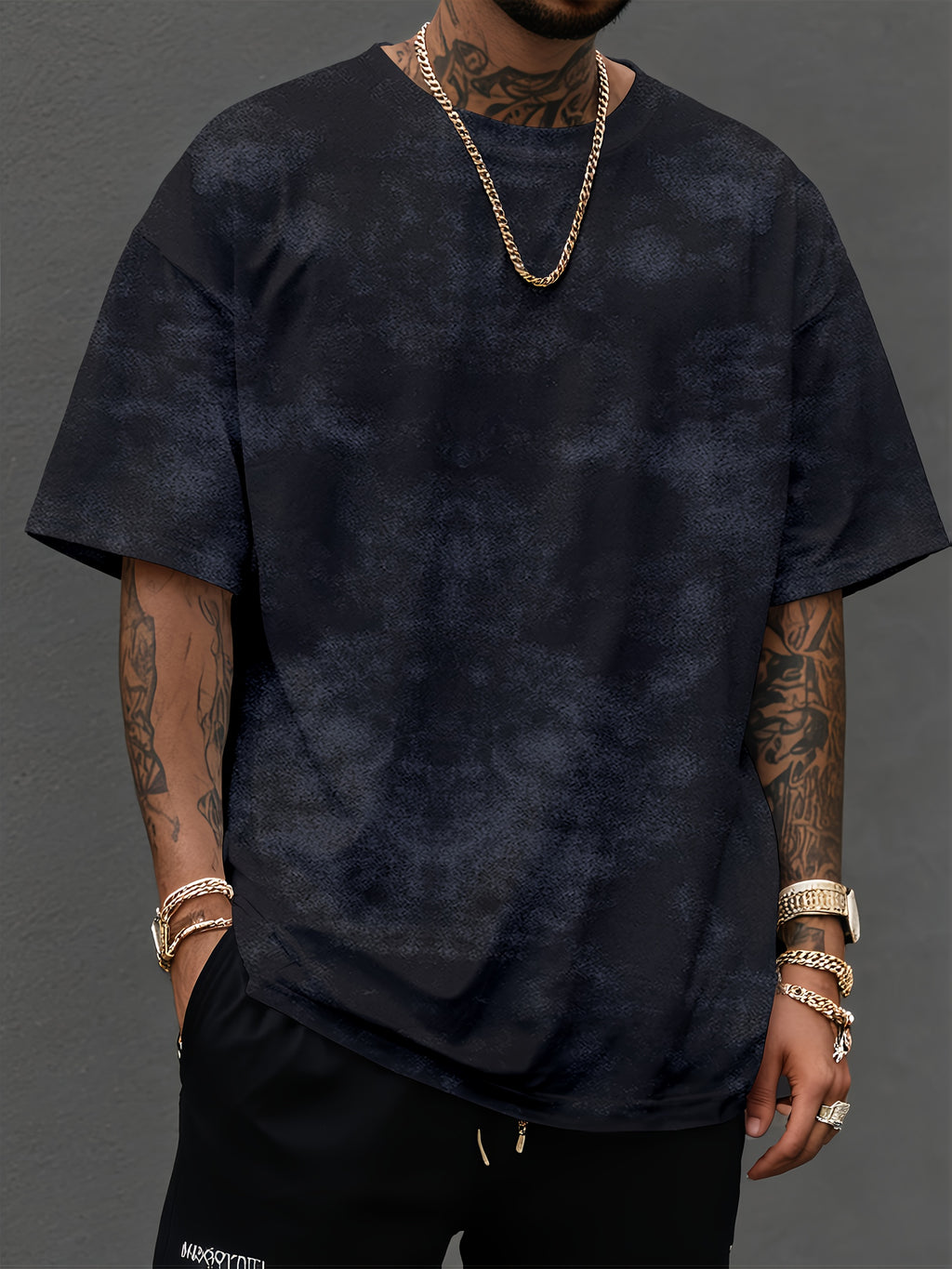 Plain Men's Tie-Dye T-Shirt Short Sleeve