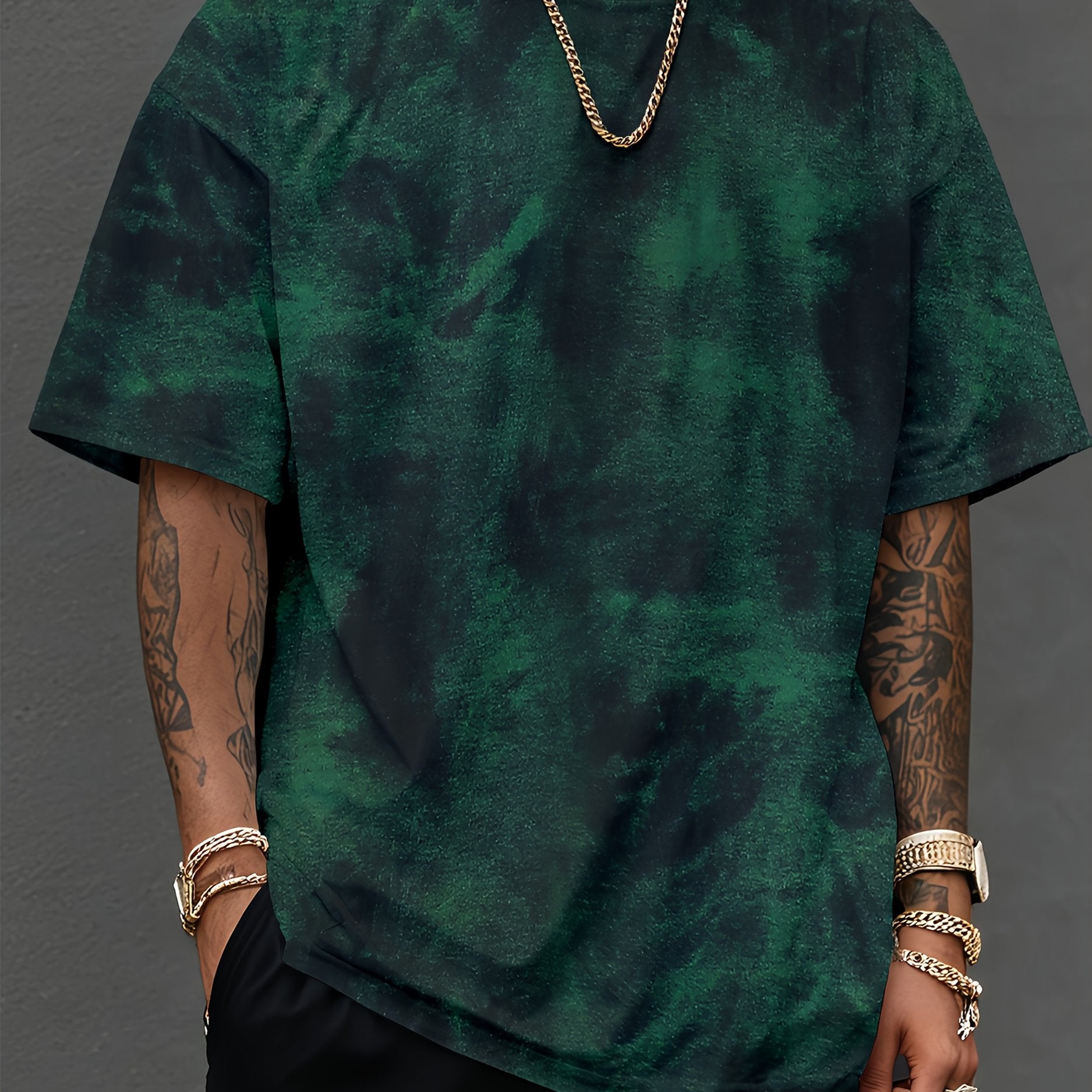 Plain Men's Tie-Dye T-Shirt Short Sleeve