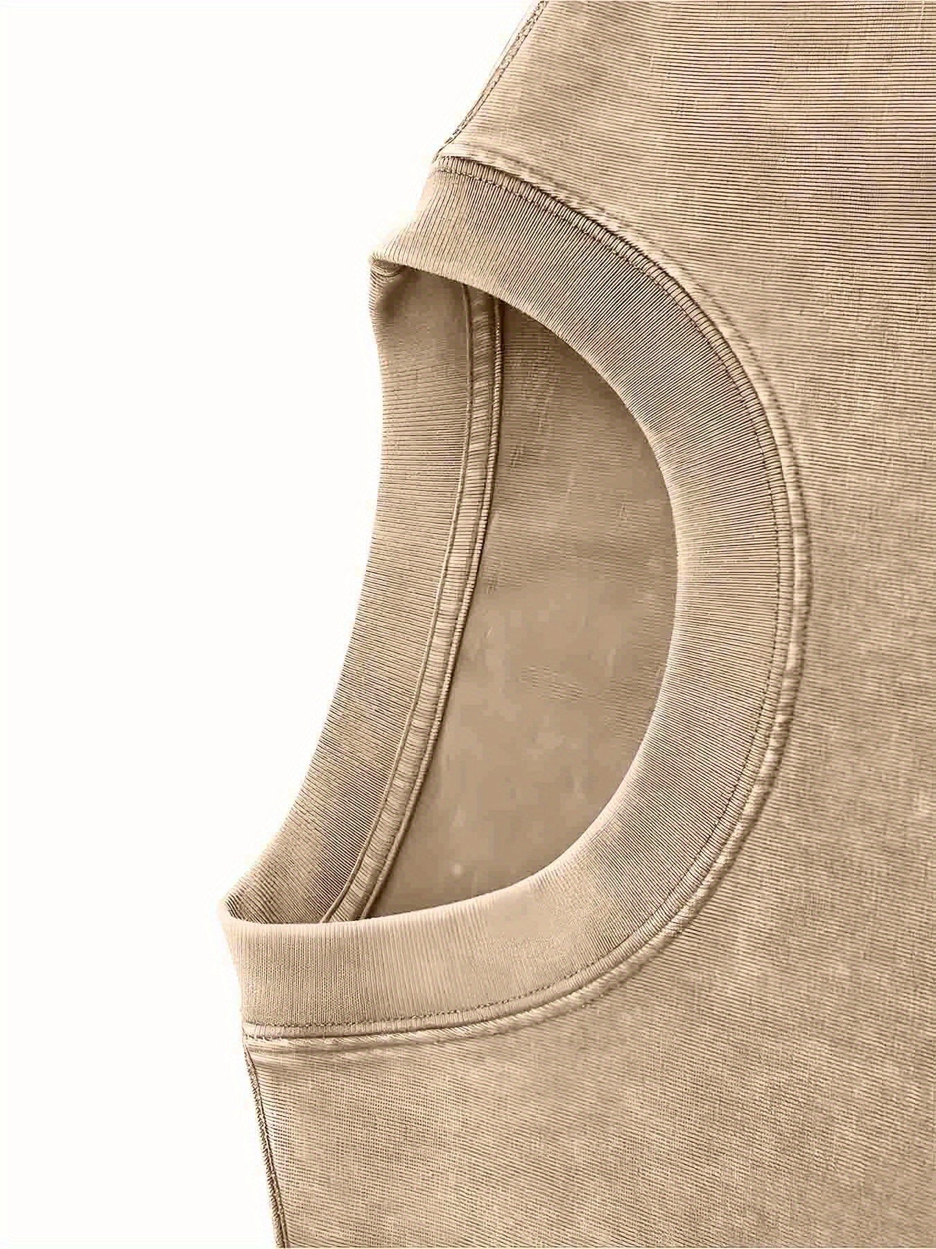 1pc Men's 230GSM Heavyweight Cotton T-Shirt - Dual-Sided Water Wash Vintage Streetwear Tee with \