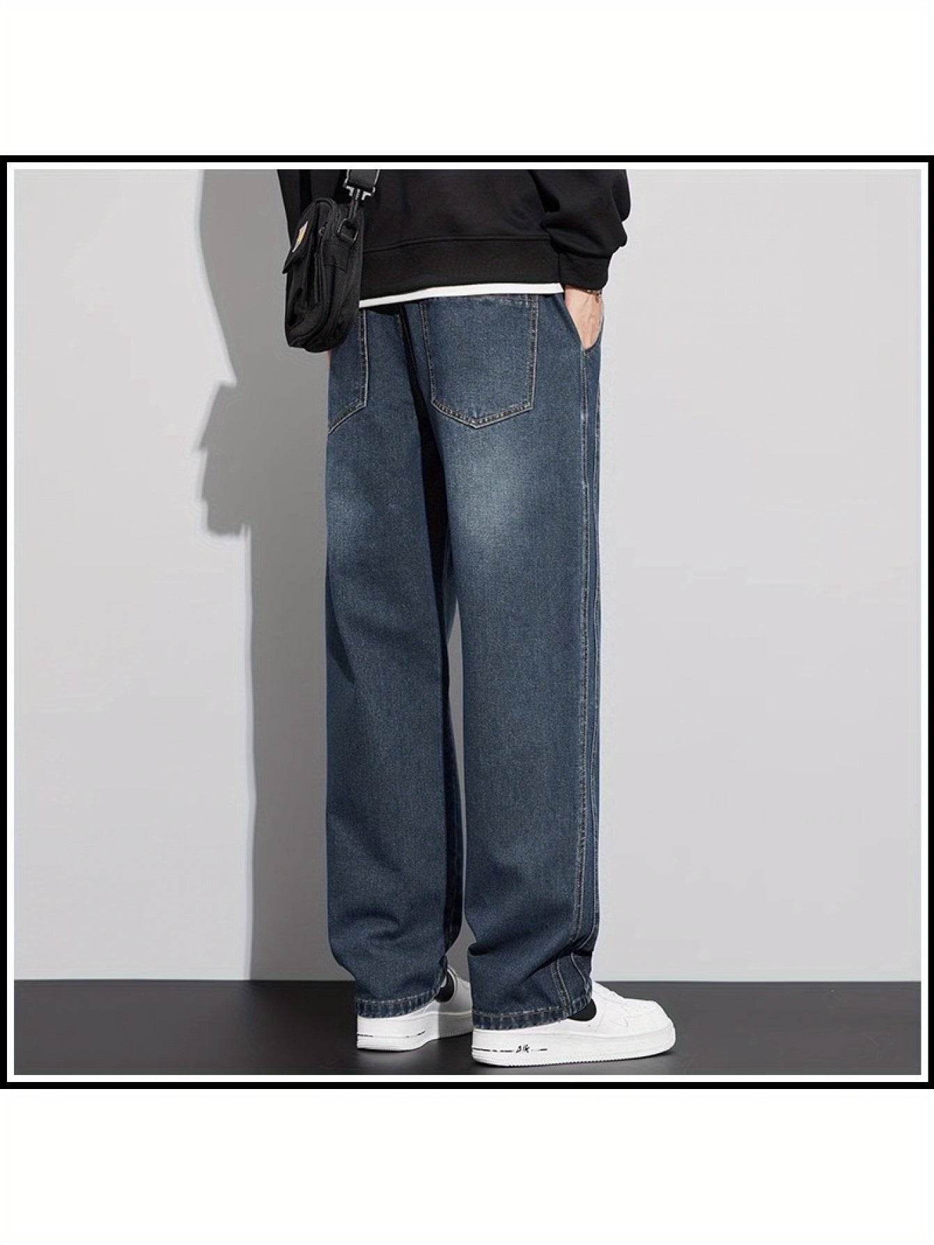 Men's Vintage Wide Leg Jeans - Loose Fit Straight Leg Draped Design