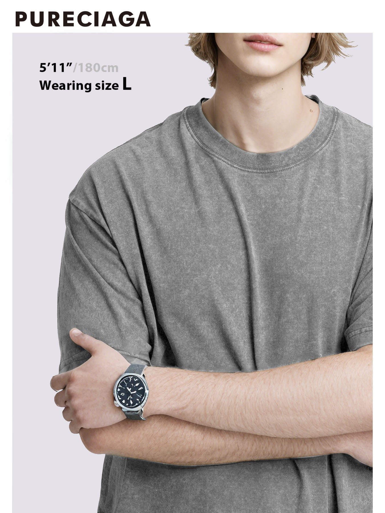 Y2K-Inspired Men's 100% Cotton Loose Fit Vintage Washed T-Shirts - Distressed Casual Athletic Tees, Perfect for Thanksgiving & Christmas Gifts, Grey 3pcs